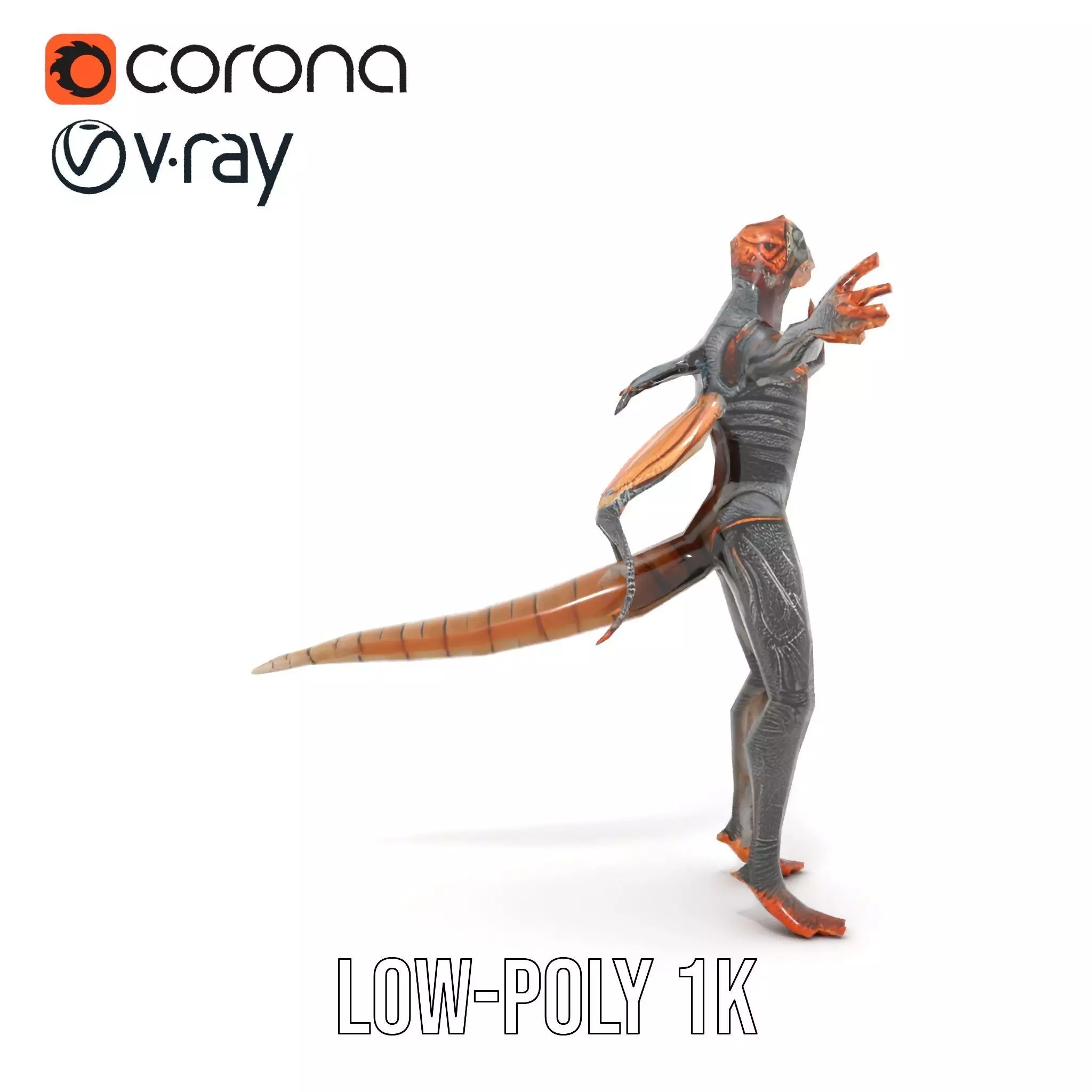 Insectoid Creature Model Pack with Textured Exoskeleton Low-poly 3D model_25