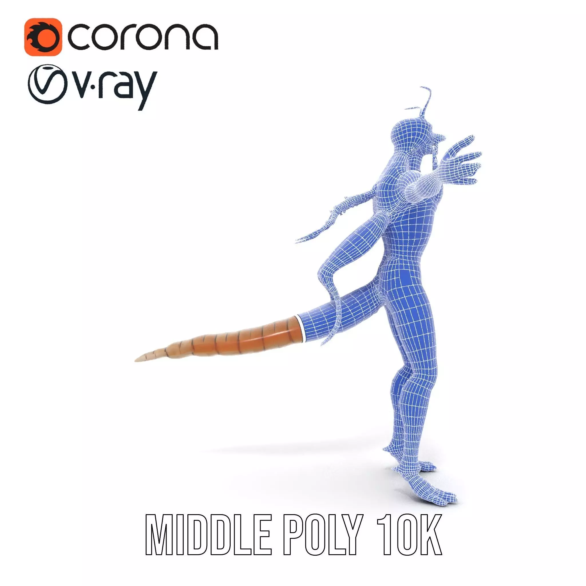 Insectoid Creature Model Pack with Textured Exoskeleton Low-poly 3D model_24