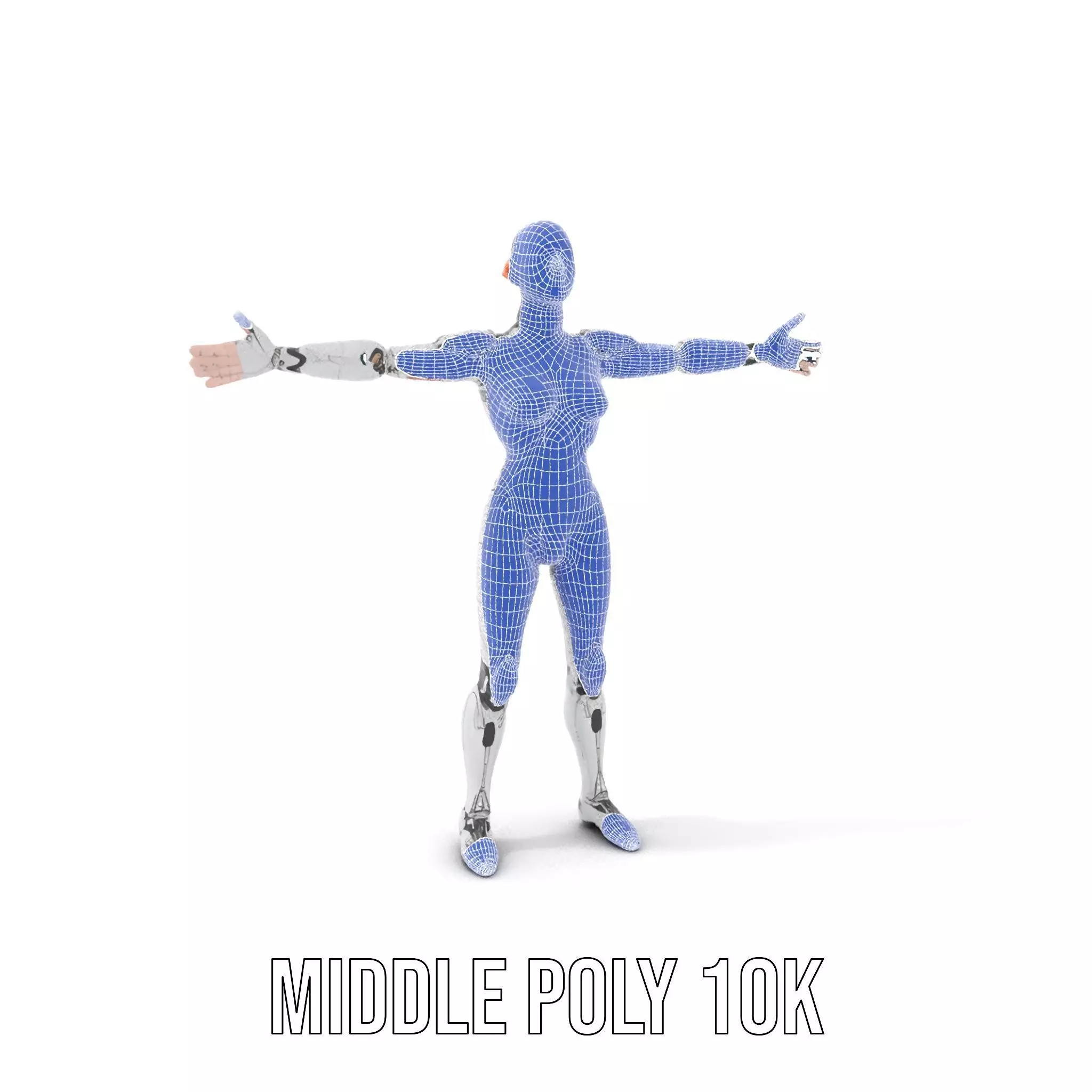 Futuristic Humanoid Robot Model Pack Low-poly 3D model_21