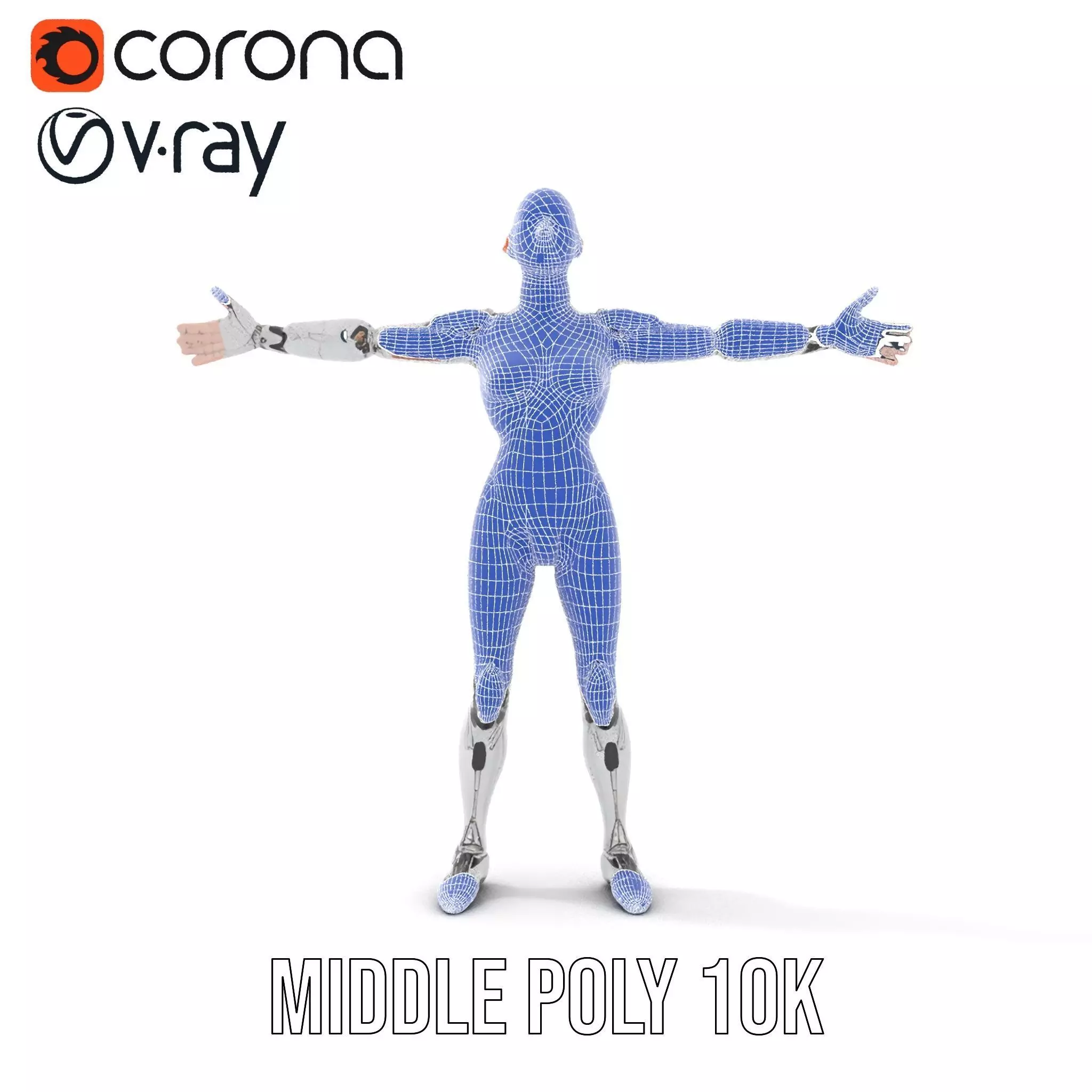 Futuristic Humanoid Robot Model Pack Low-poly 3D model_29