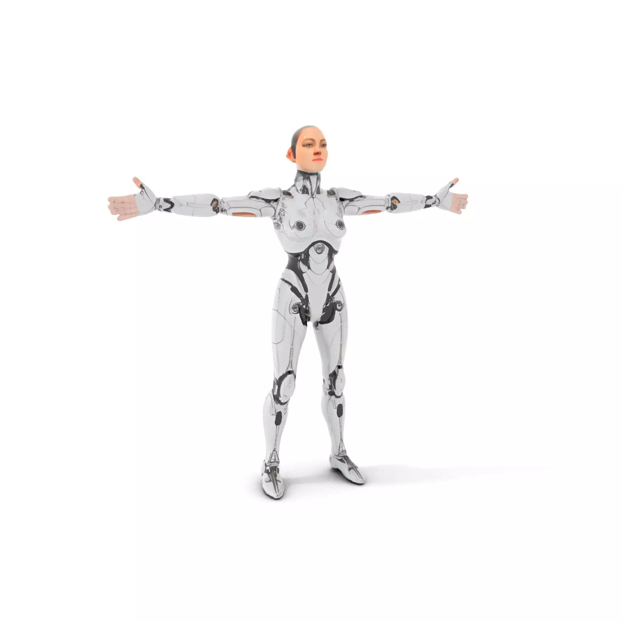 Futuristic Humanoid Robot Model Pack Low-poly 3D model_0