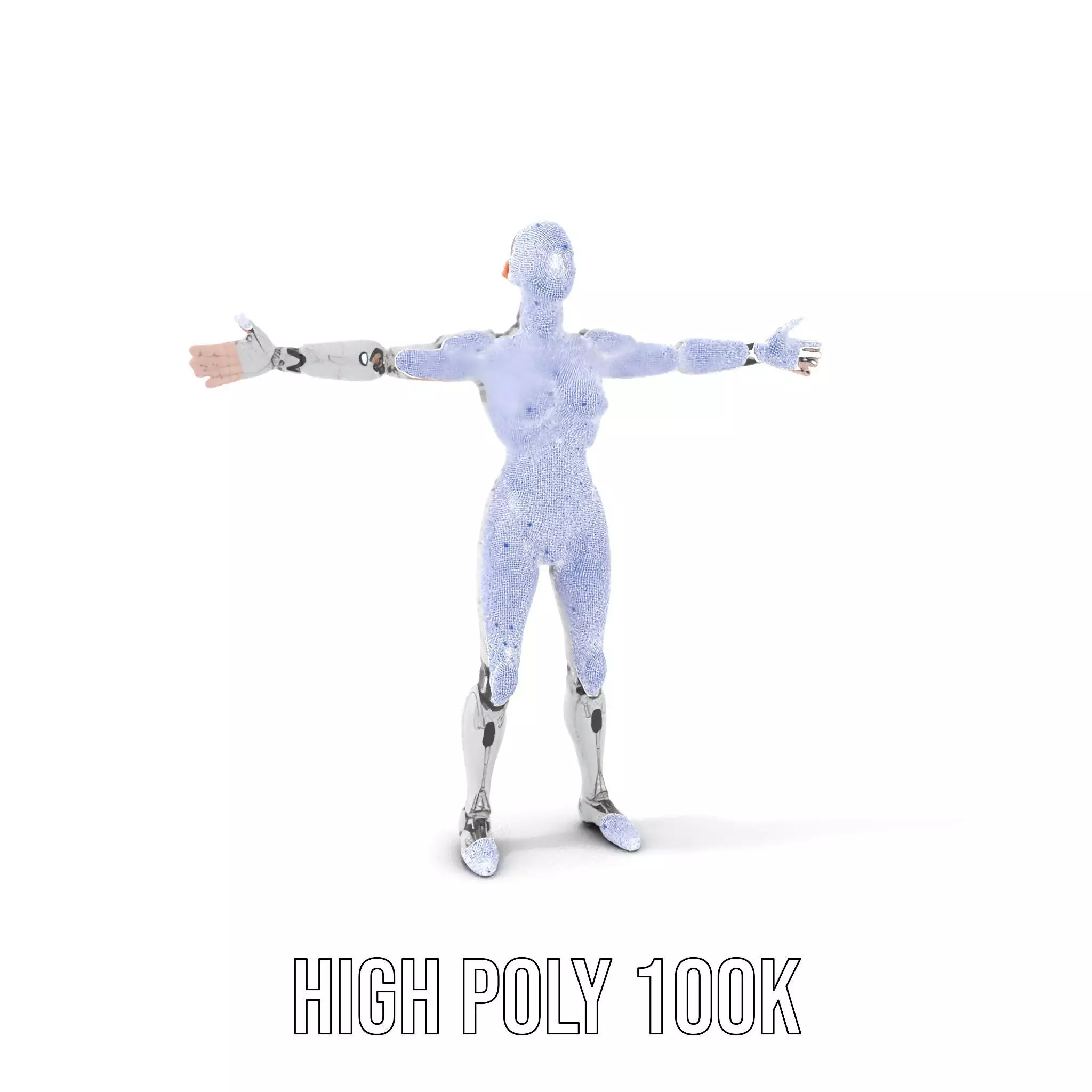Futuristic Humanoid Robot Model Pack Low-poly 3D model_4
