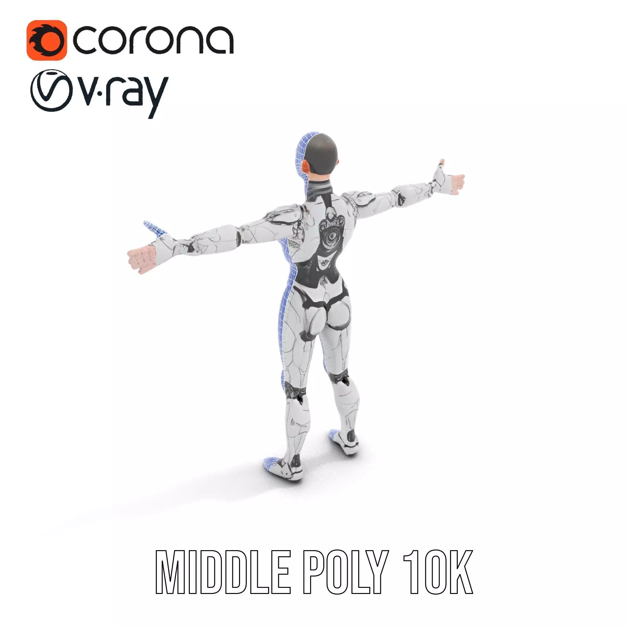 Futuristic Humanoid Robot Model Pack Low-poly 3D model_23