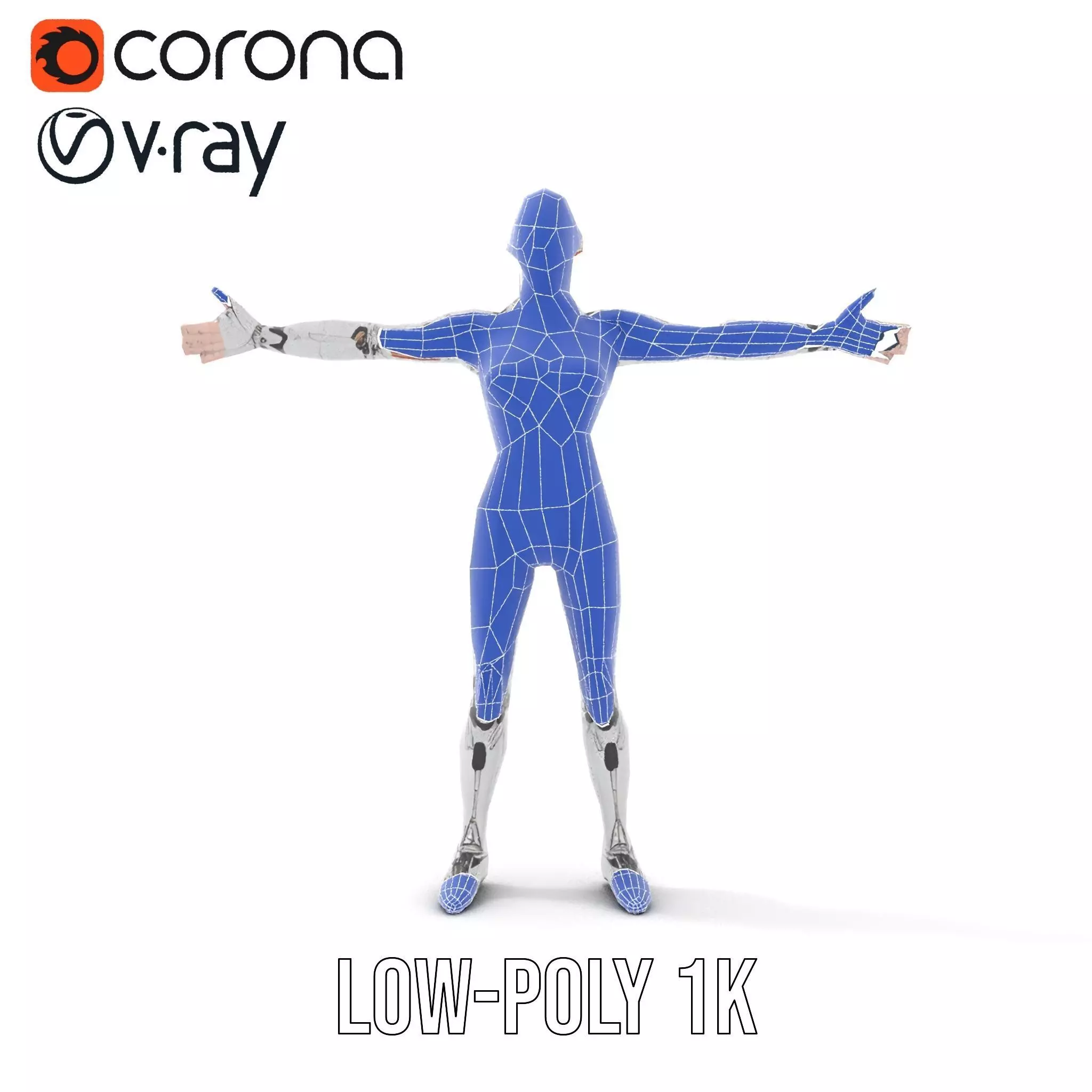 Futuristic Humanoid Robot Model Pack Low-poly 3D model_22