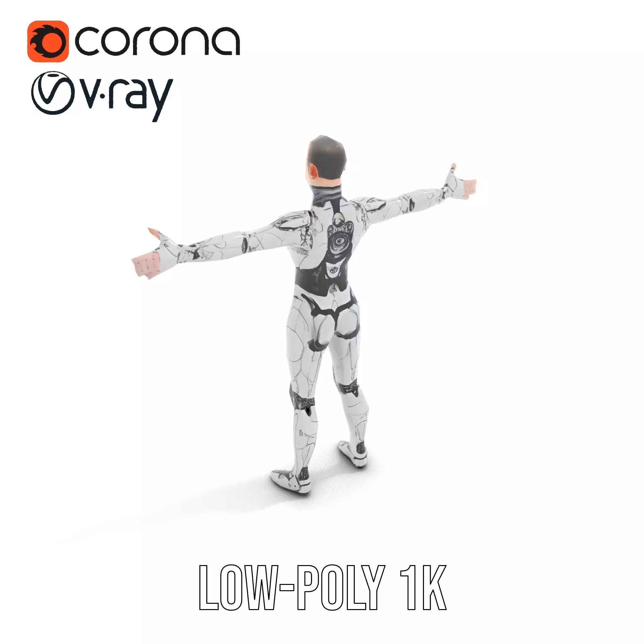Futuristic Humanoid Robot Model Pack Low-poly 3D model_13