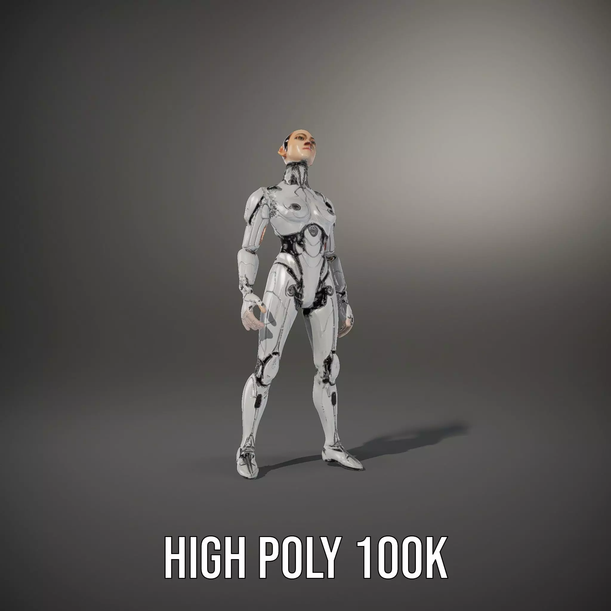 Futuristic Humanoid Robot Model Pack Low-poly 3D model_32