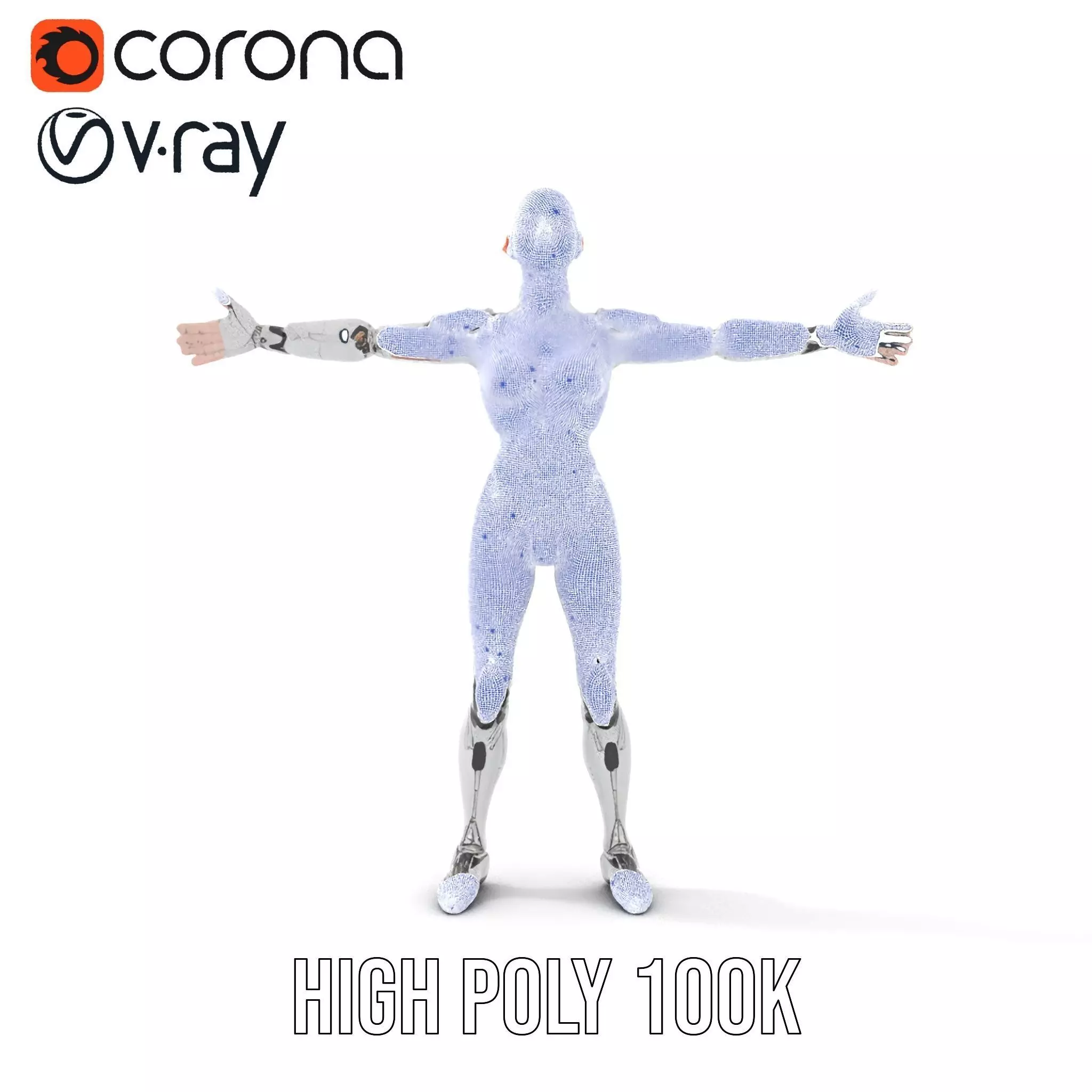 Futuristic Humanoid Robot Model Pack Low-poly 3D model_31