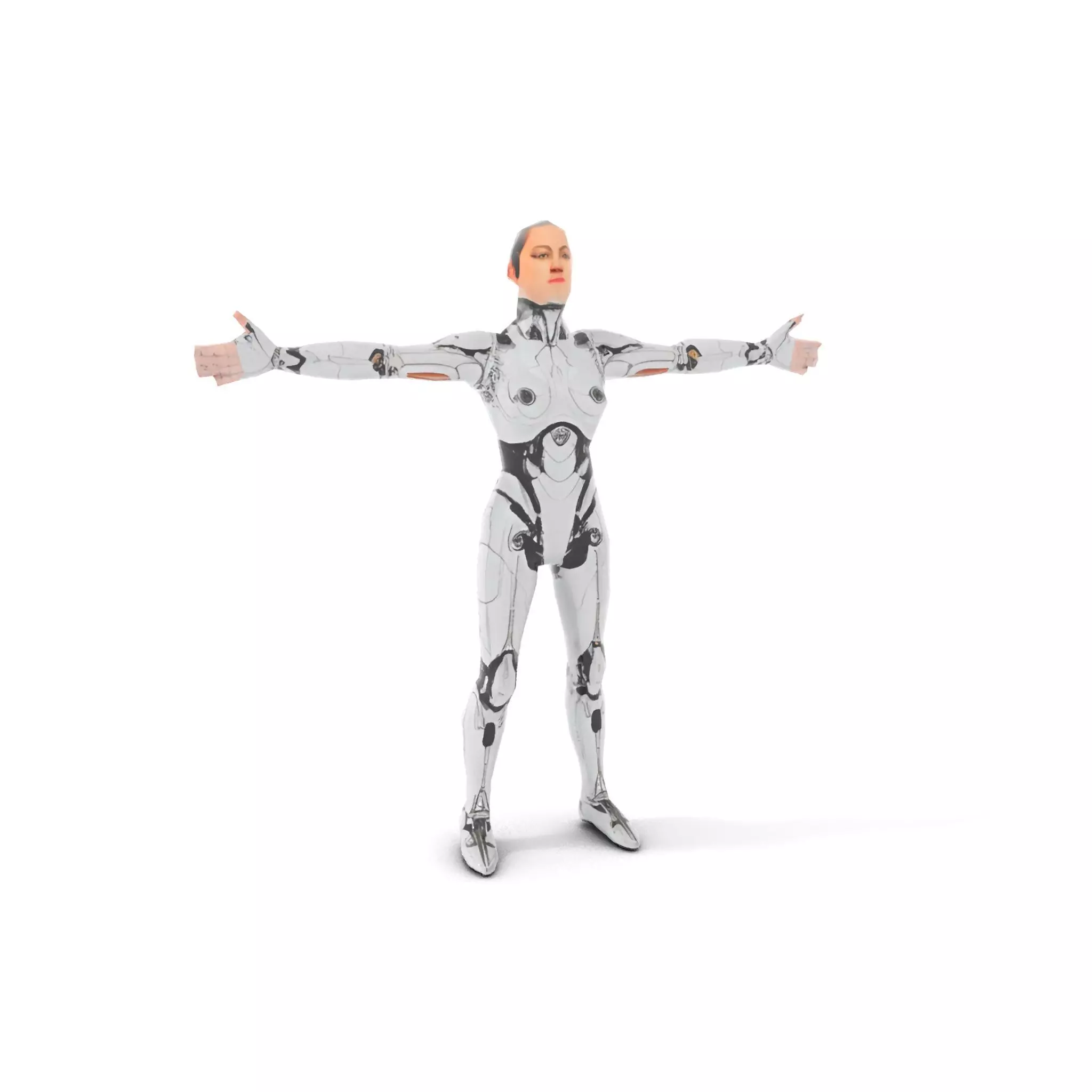 Futuristic Humanoid Robot Model Pack Low-poly 3D model_8