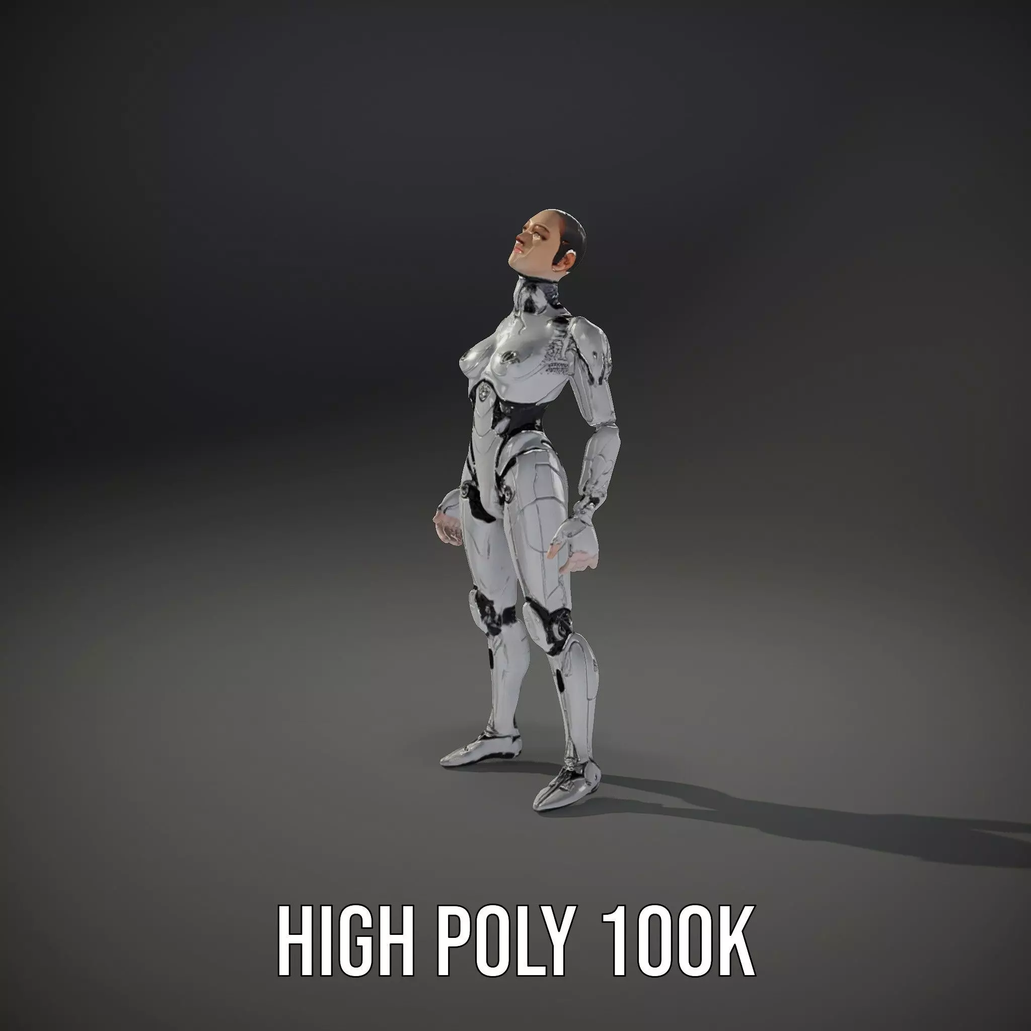 Futuristic Humanoid Robot Model Pack Low-poly 3D model_33
