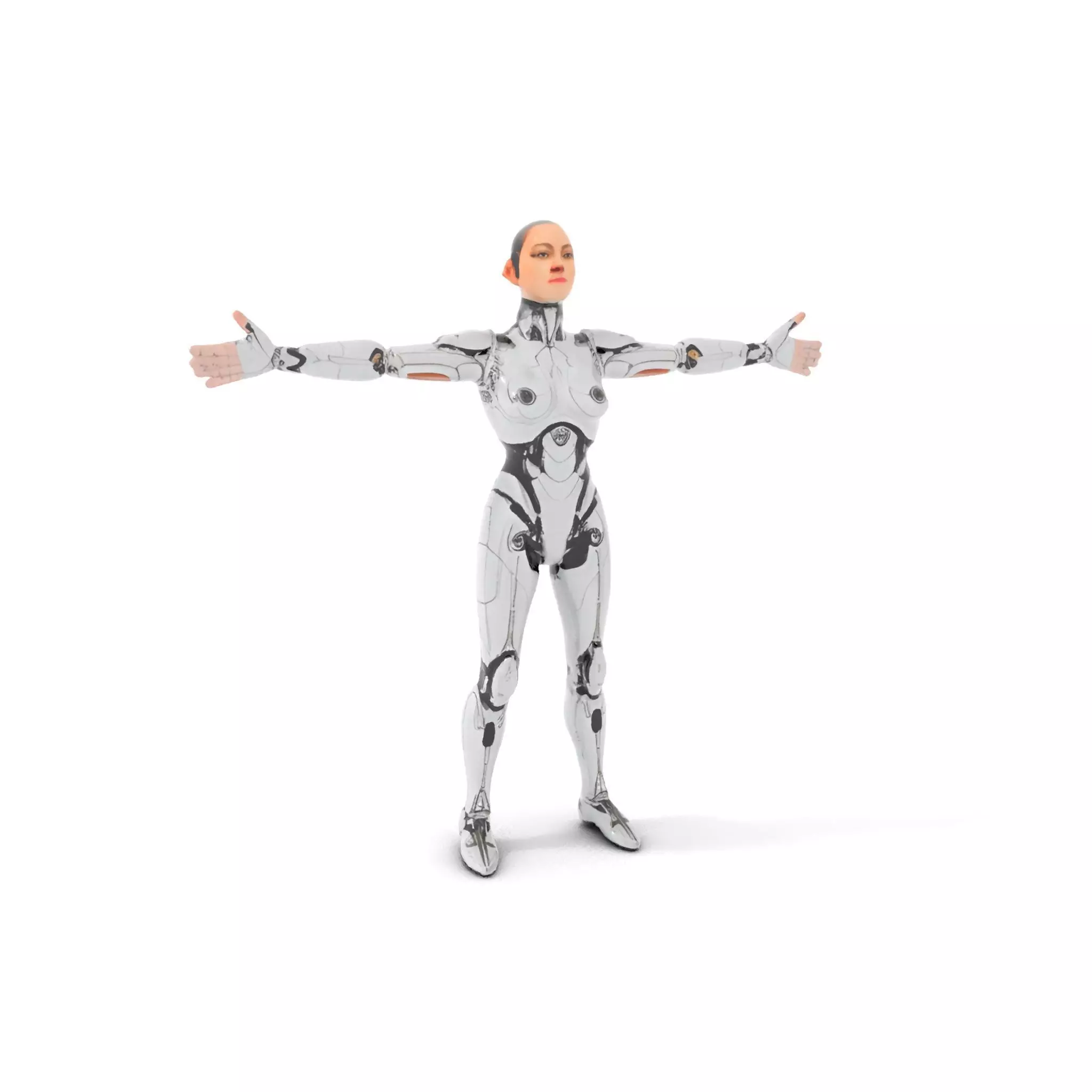 Futuristic Humanoid Robot Model Pack Low-poly 3D model_6