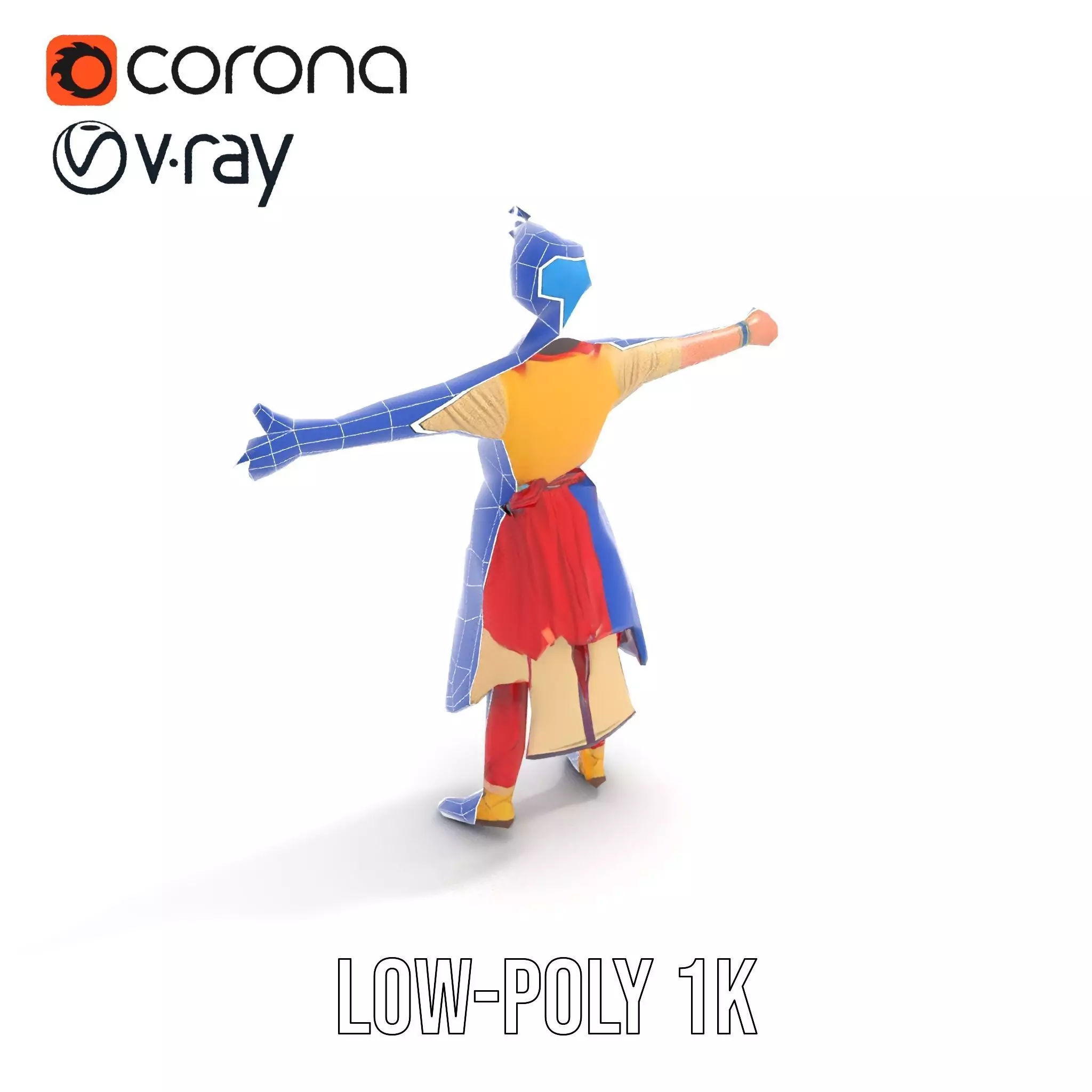 Colorful AnimeInspired Character Model Pack Low-poly 3D model_8