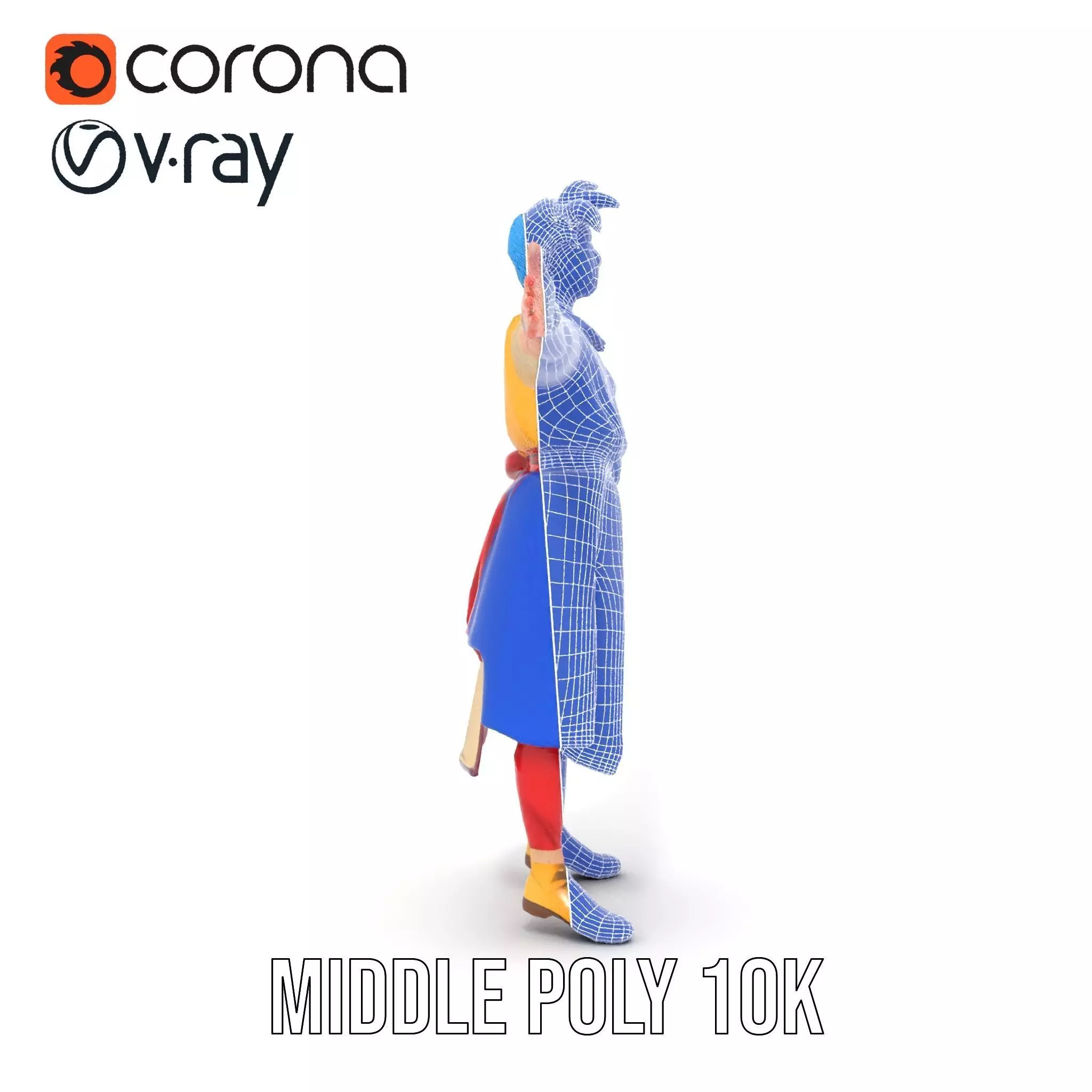 Colorful AnimeInspired Character Model Pack Low-poly 3D model_29