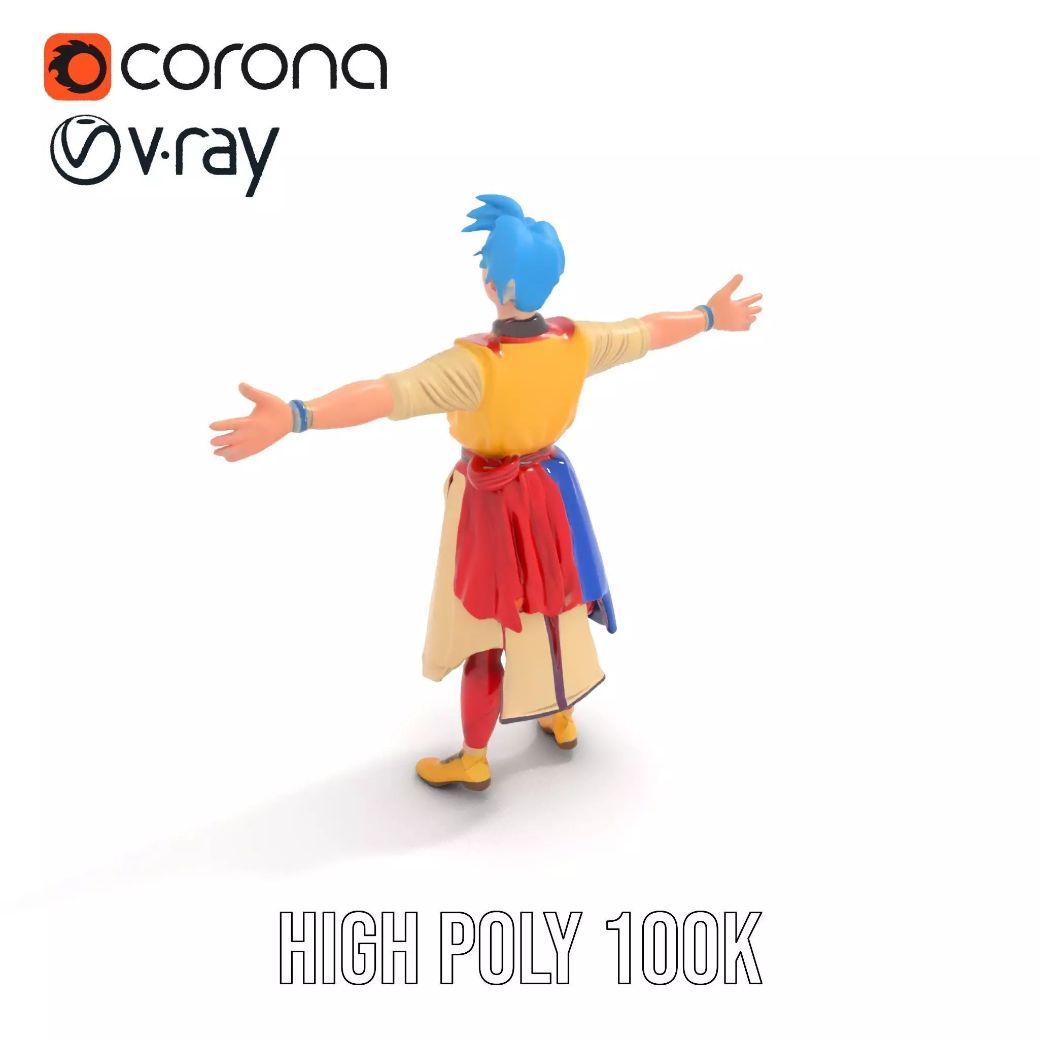 Colorful AnimeInspired Character Model Pack Low-poly 3D model_14