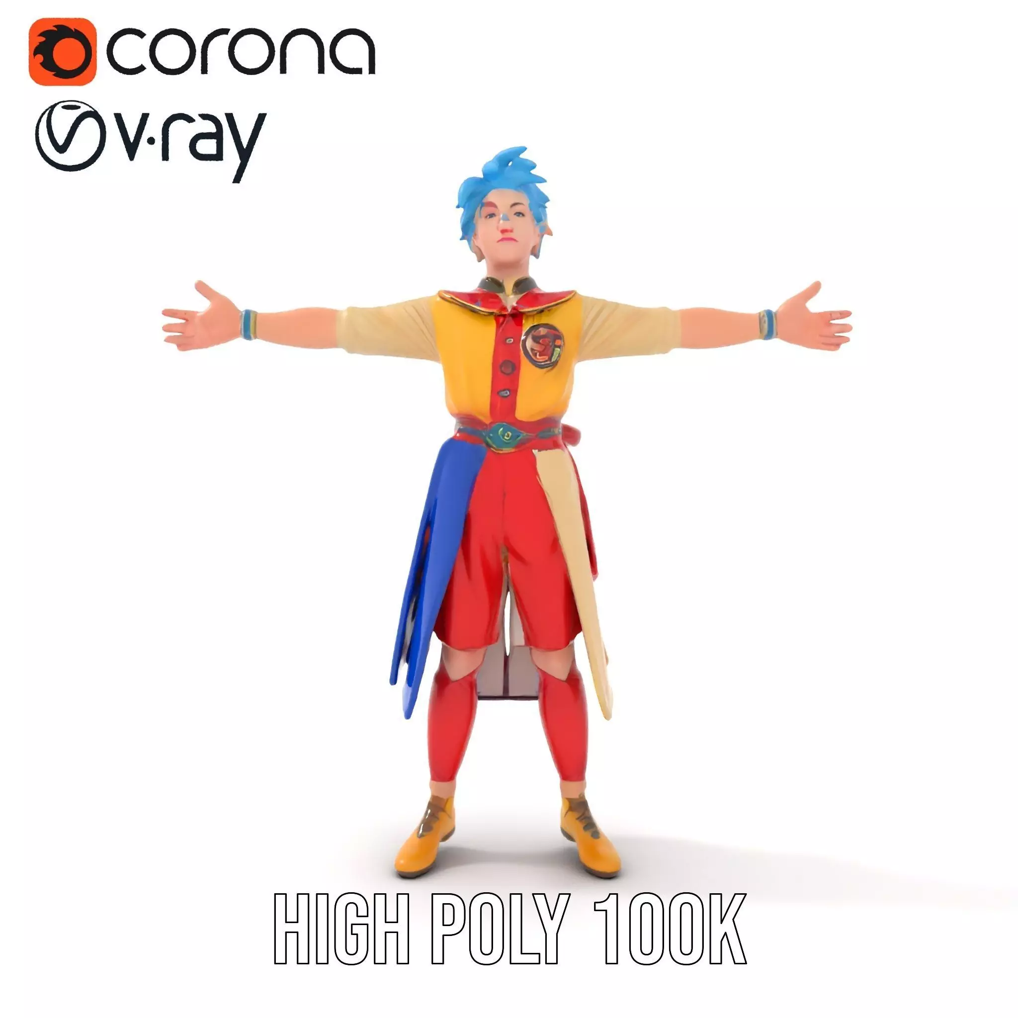 Colorful AnimeInspired Character Model Pack Low-poly 3D model_22
