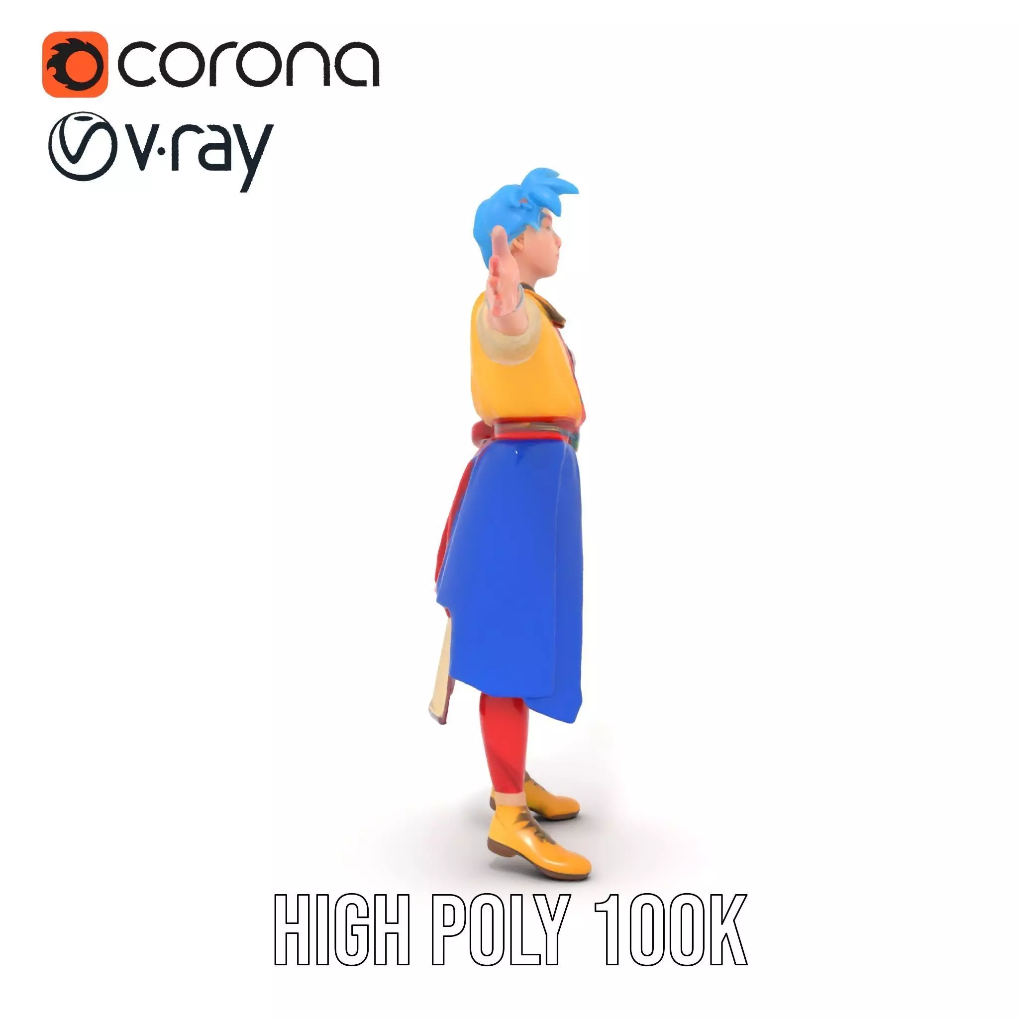 Colorful AnimeInspired Character Model Pack Low-poly 3D model_9