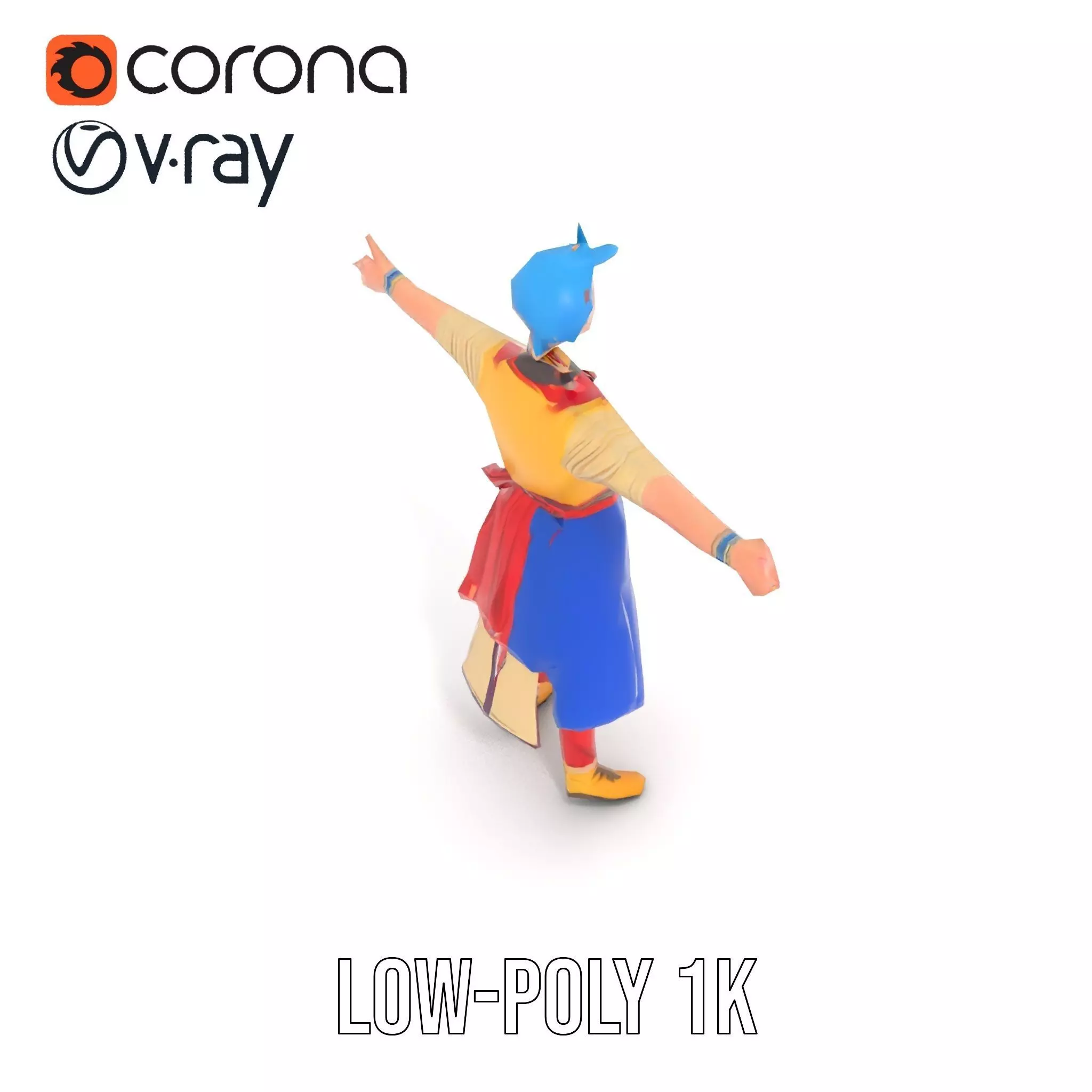 Colorful AnimeInspired Character Model Pack Low-poly 3D model_7