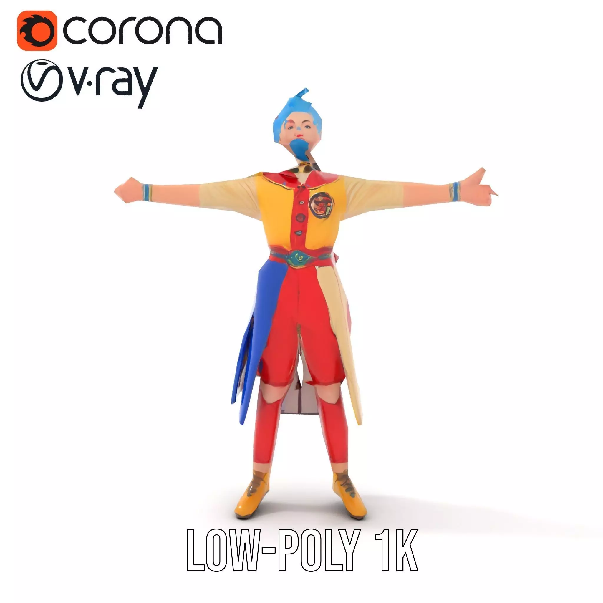 Colorful AnimeInspired Character Model Pack Low-poly 3D model_16