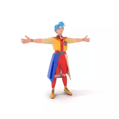 Colorful AnimeInspired Character Model Pack Low-poly 3D model