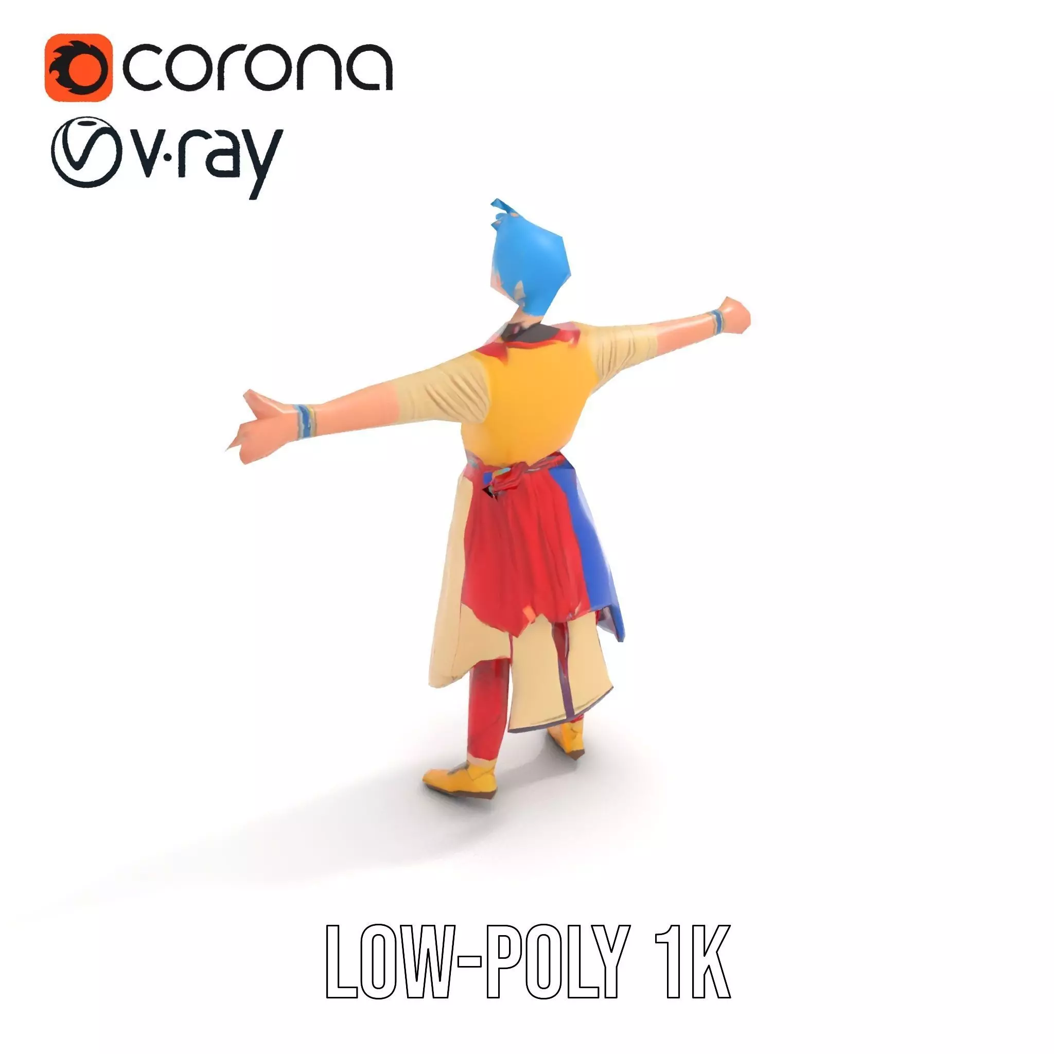 Colorful AnimeInspired Character Model Pack Low-poly 3D model_18