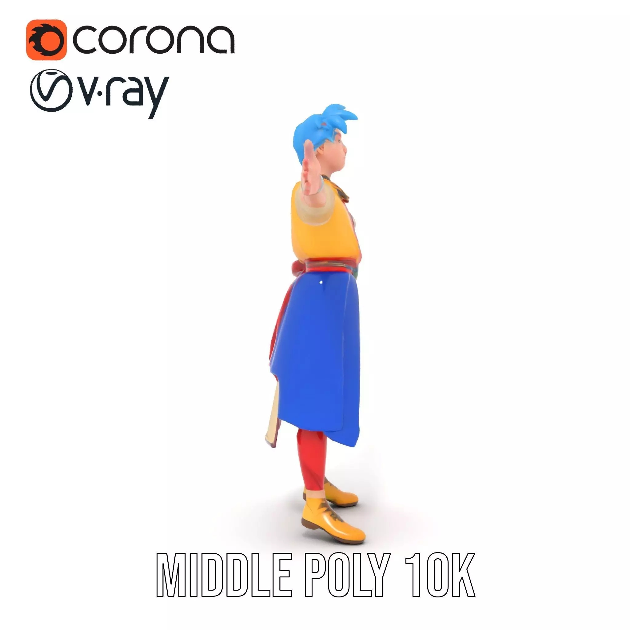 Colorful AnimeInspired Character Model Pack Low-poly 3D model_10