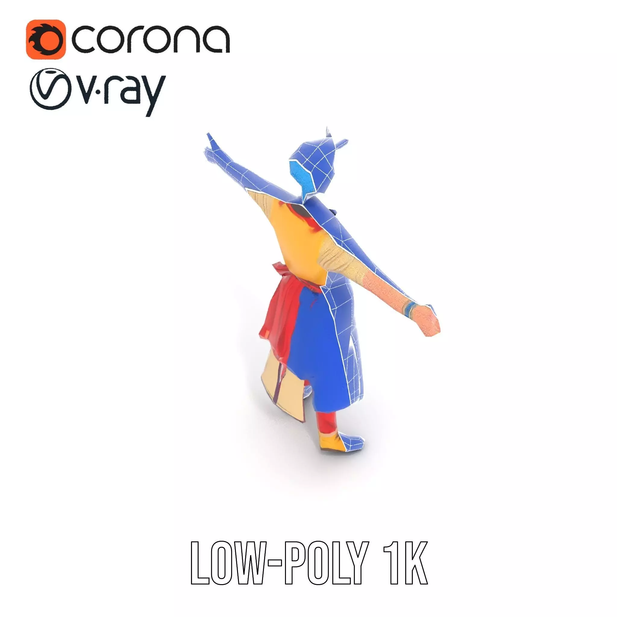Colorful AnimeInspired Character Model Pack Low-poly 3D model_27