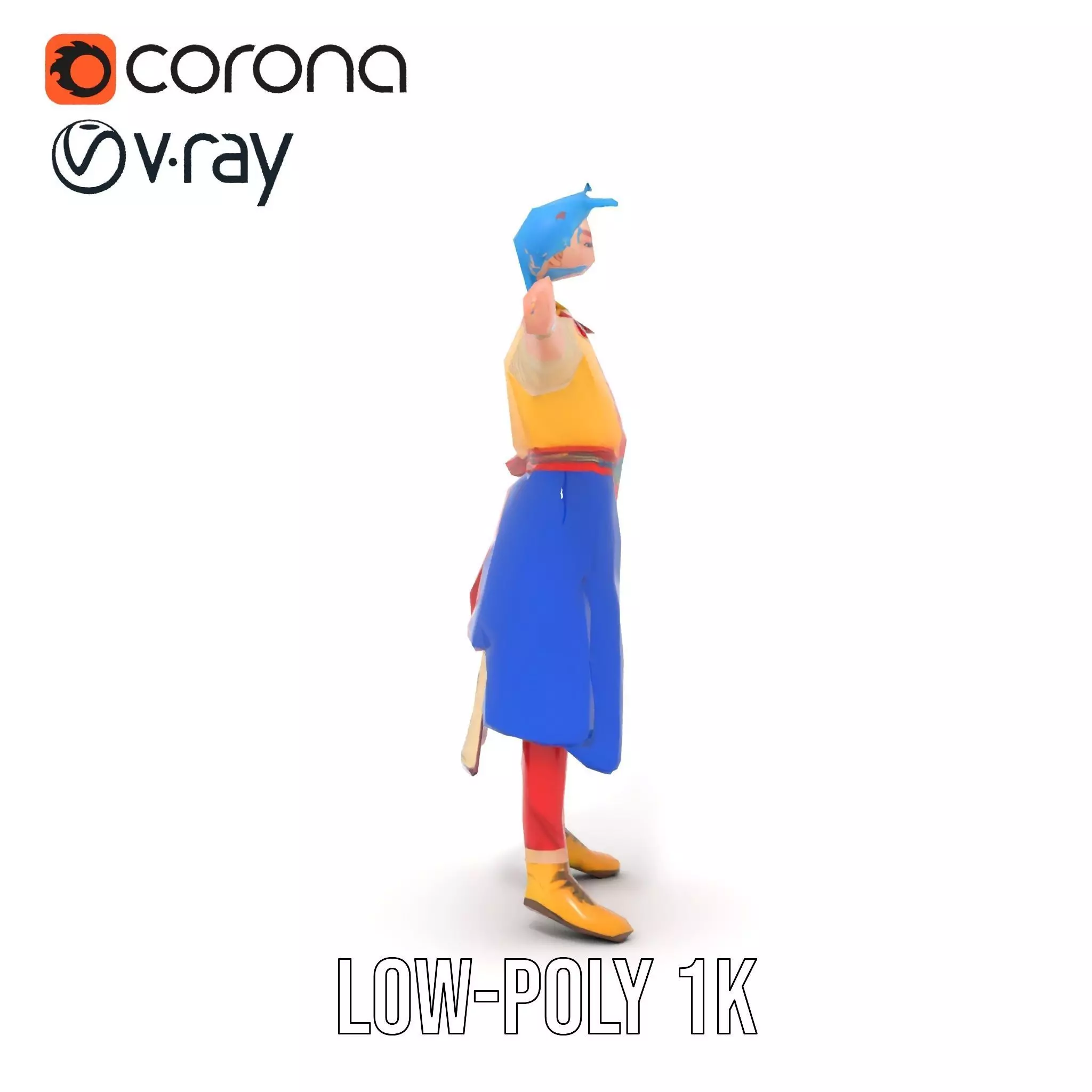 Colorful AnimeInspired Character Model Pack Low-poly 3D model_13