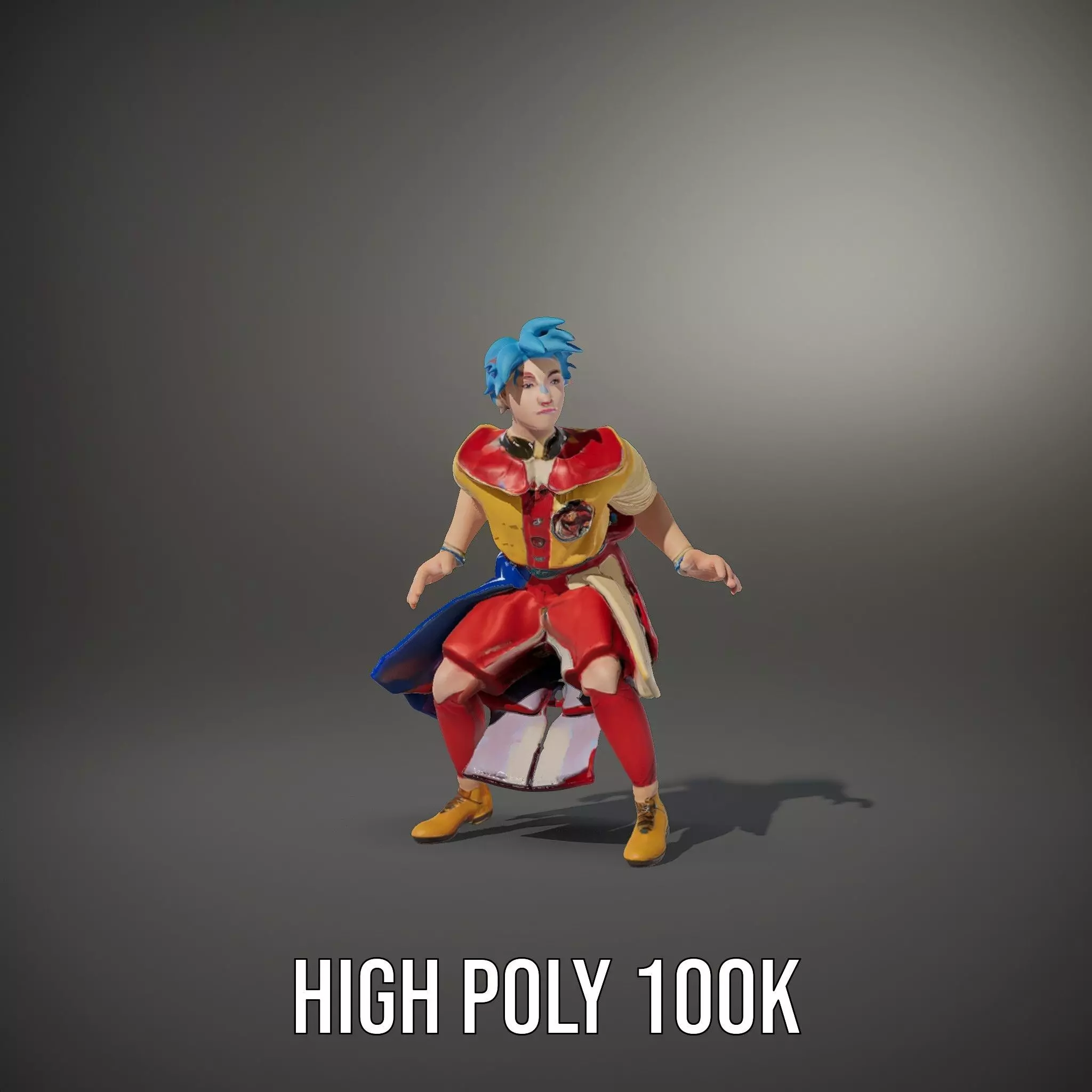 Colorful AnimeInspired Character Model Pack Low-poly 3D model_31