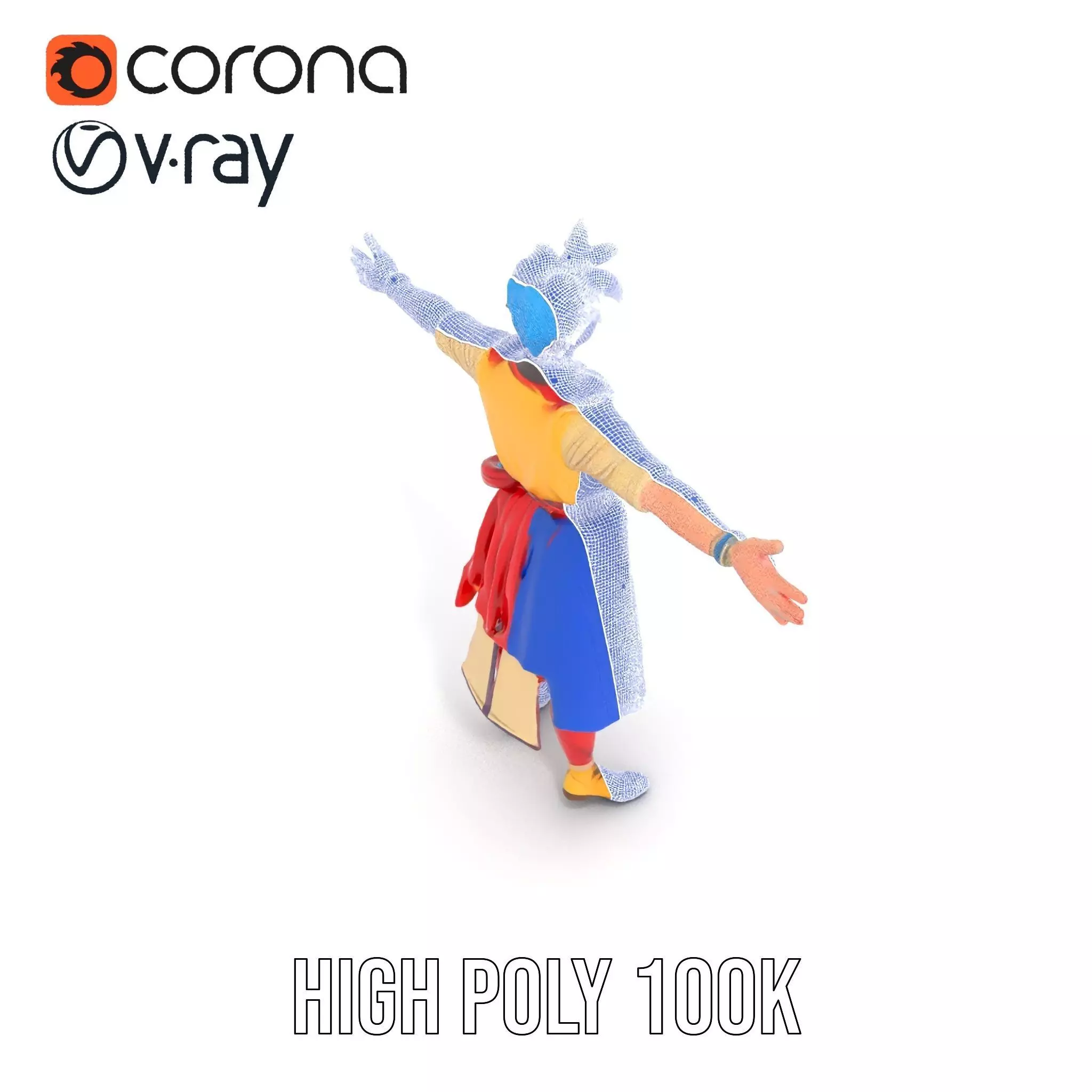 Colorful AnimeInspired Character Model Pack Low-poly 3D model_32