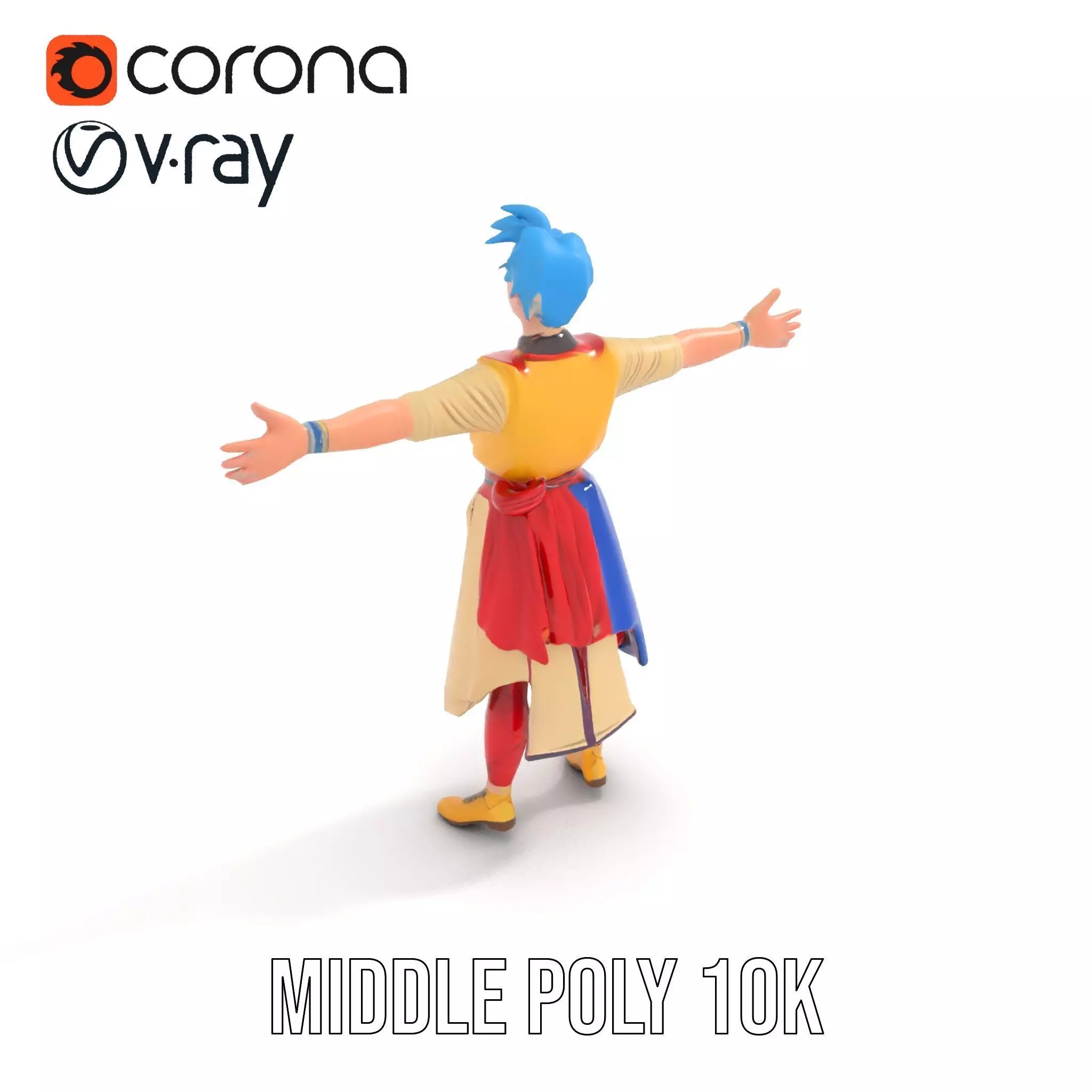 Colorful AnimeInspired Character Model Pack Low-poly 3D model_6