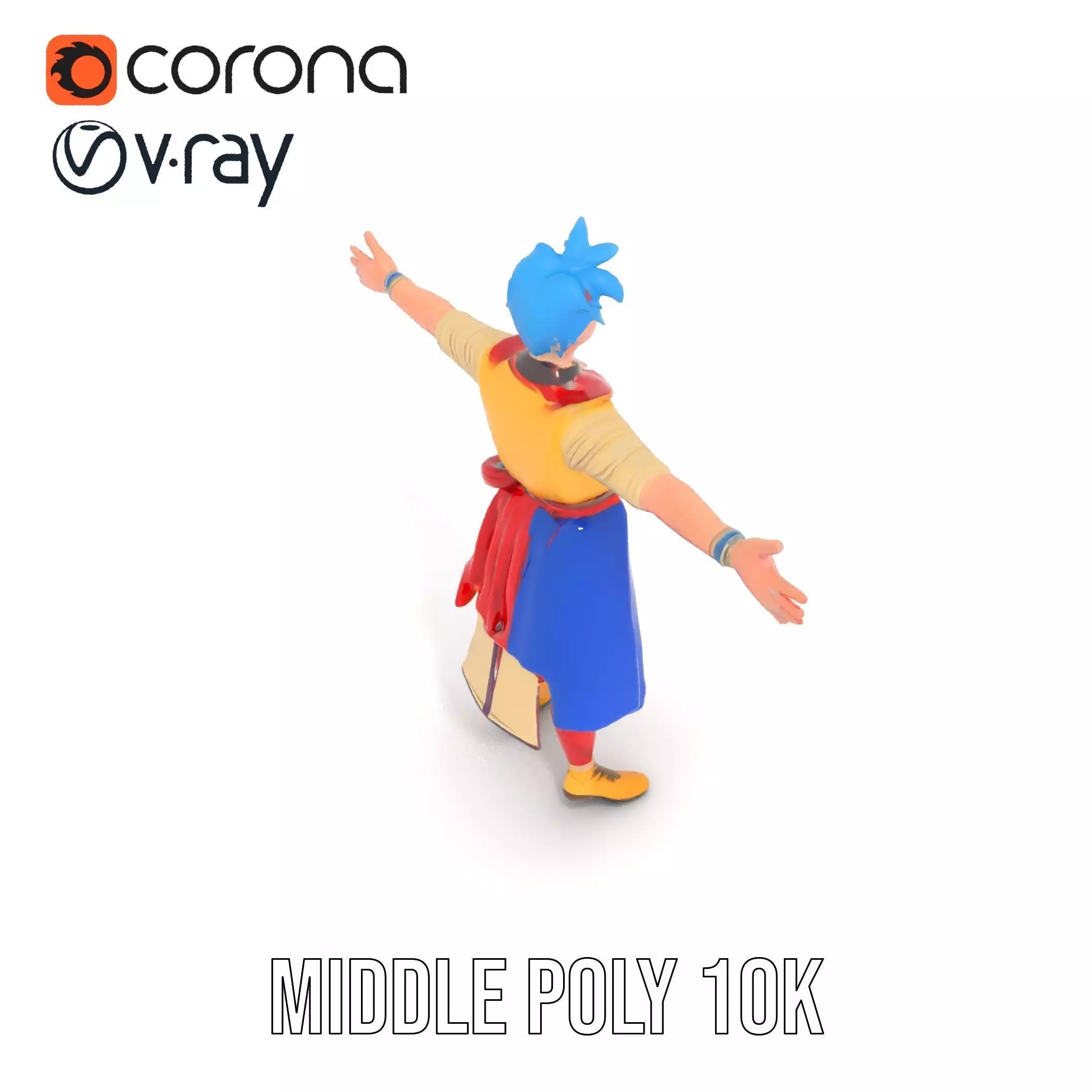 Colorful AnimeInspired Character Model Pack Low-poly 3D model_12