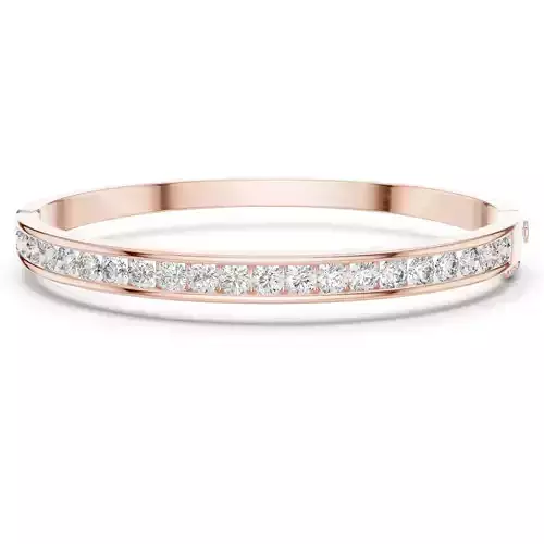 Channel Setting Round Diamond Bracelet Woman 3DM STL Video 3D print model