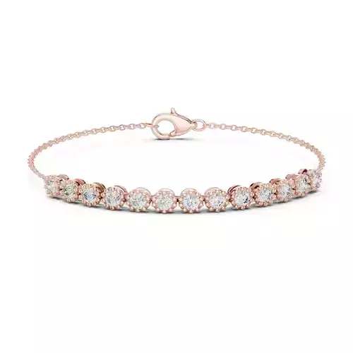 Milgrain Design Round Diamond Bracelet Woman 3DM STL Video