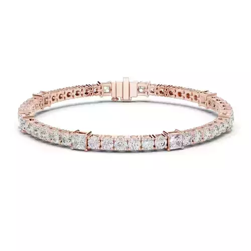 Princess and Round Diamond Bracelet Woman 3DM STL Video