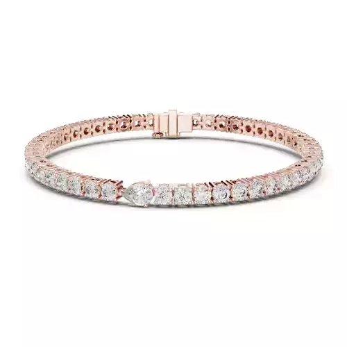 Pear And Round Cut Diamond Bracelet Woman 3DM STL Video