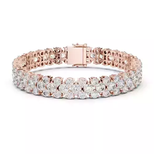 Round Cut Cluster Diamond Bracelet Woman 3DM STL Video