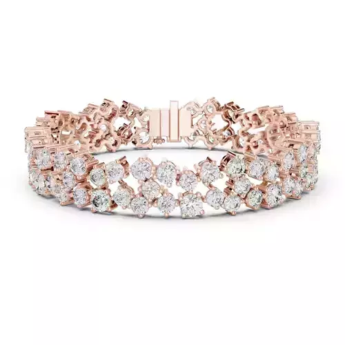 Round Cut Cluster Diamond Bracelet Woman 3DM STL Video