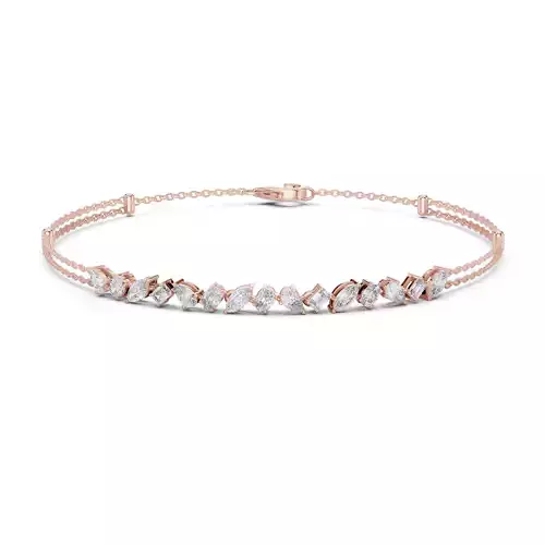 Pear Oval Marquise Emerald Diamond Bracelet Woman 3DM STL Video 3D print model