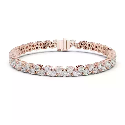 Round Cut Cluster Diamond Bracelet Woman 3DM STL Video