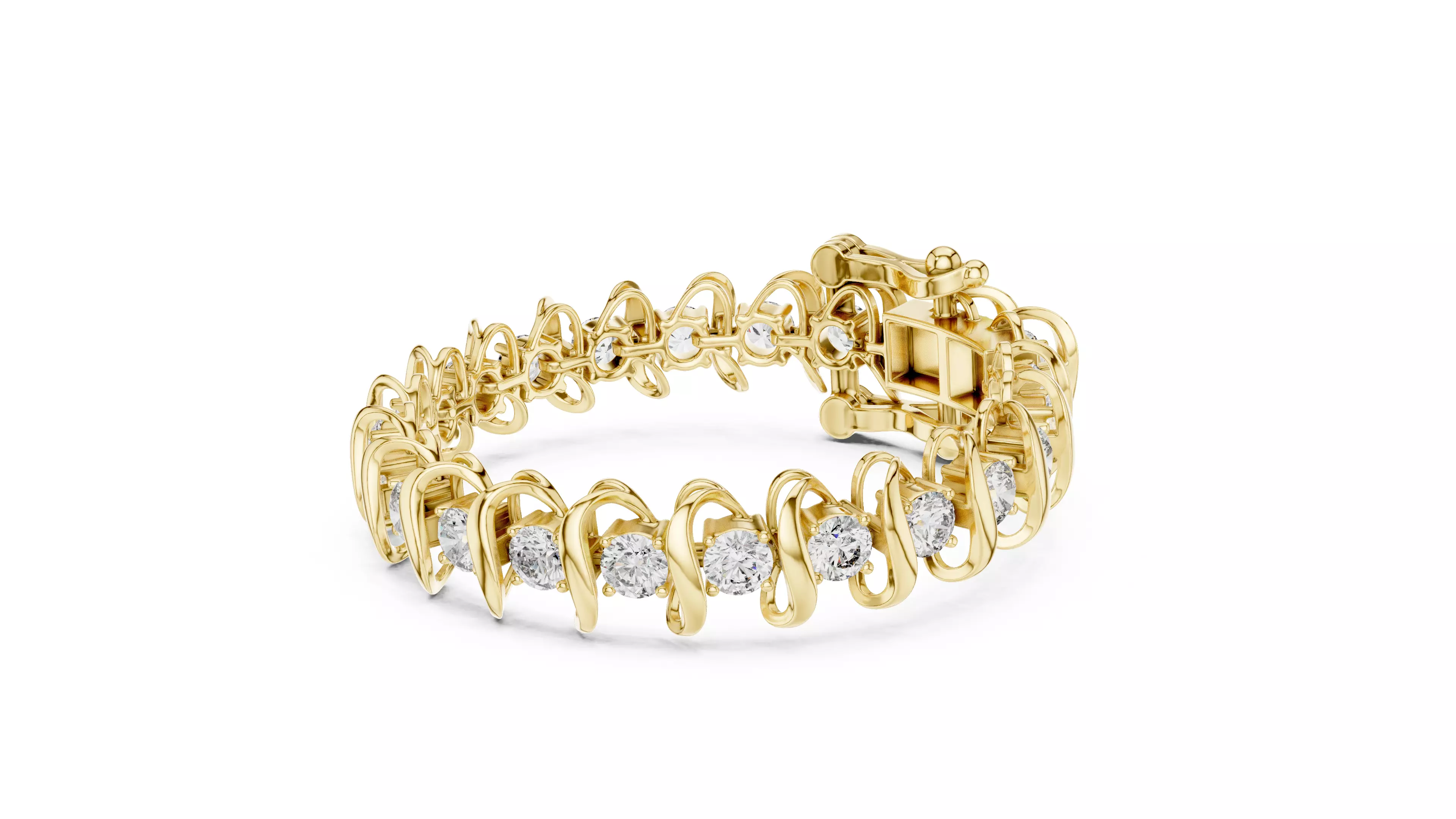 New Trending Design Round Diamond Bracelet Woman 3DM STL Video 3D print model_7