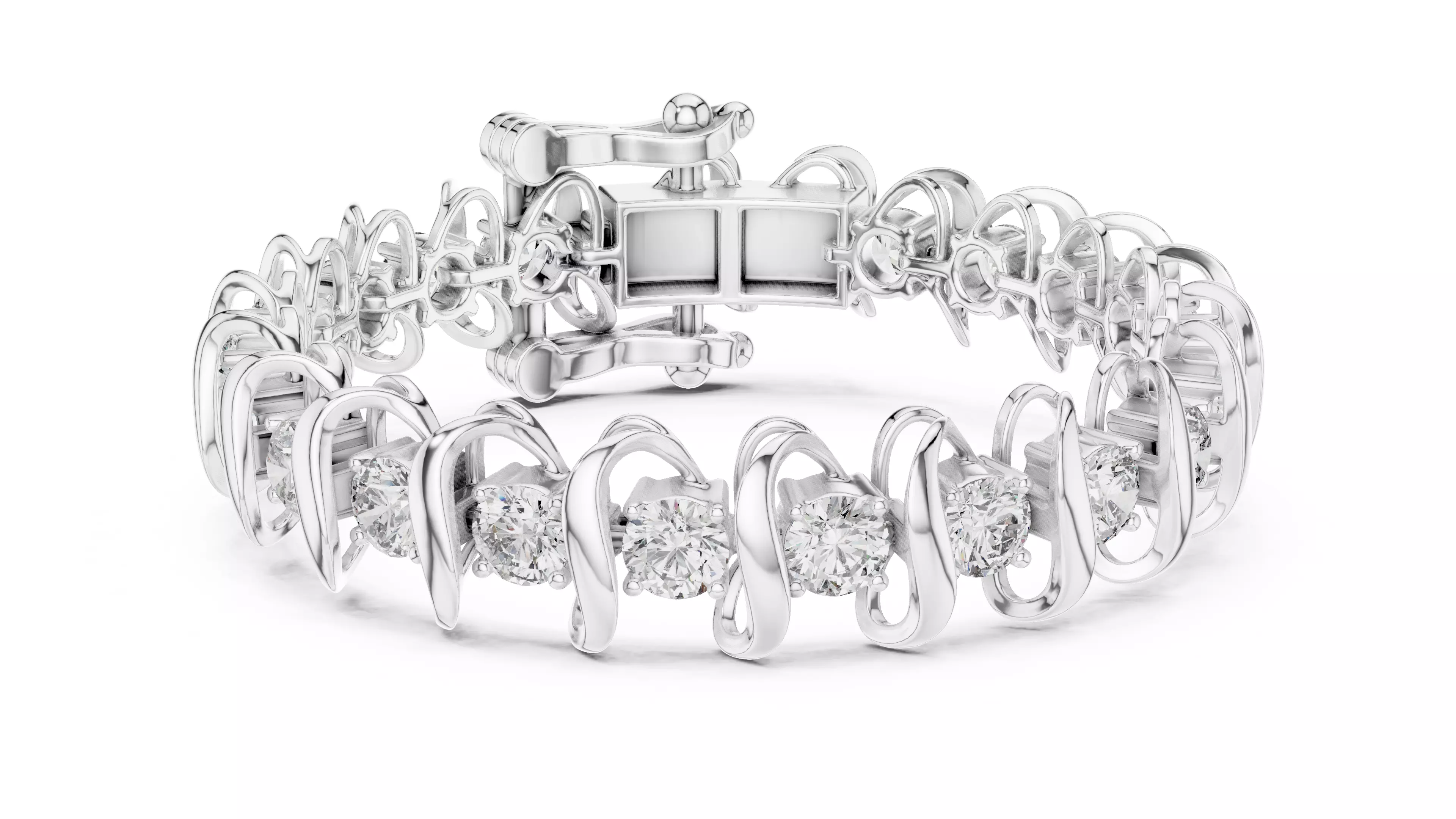 New Trending Design Round Diamond Bracelet Woman 3DM STL Video 3D print model_14