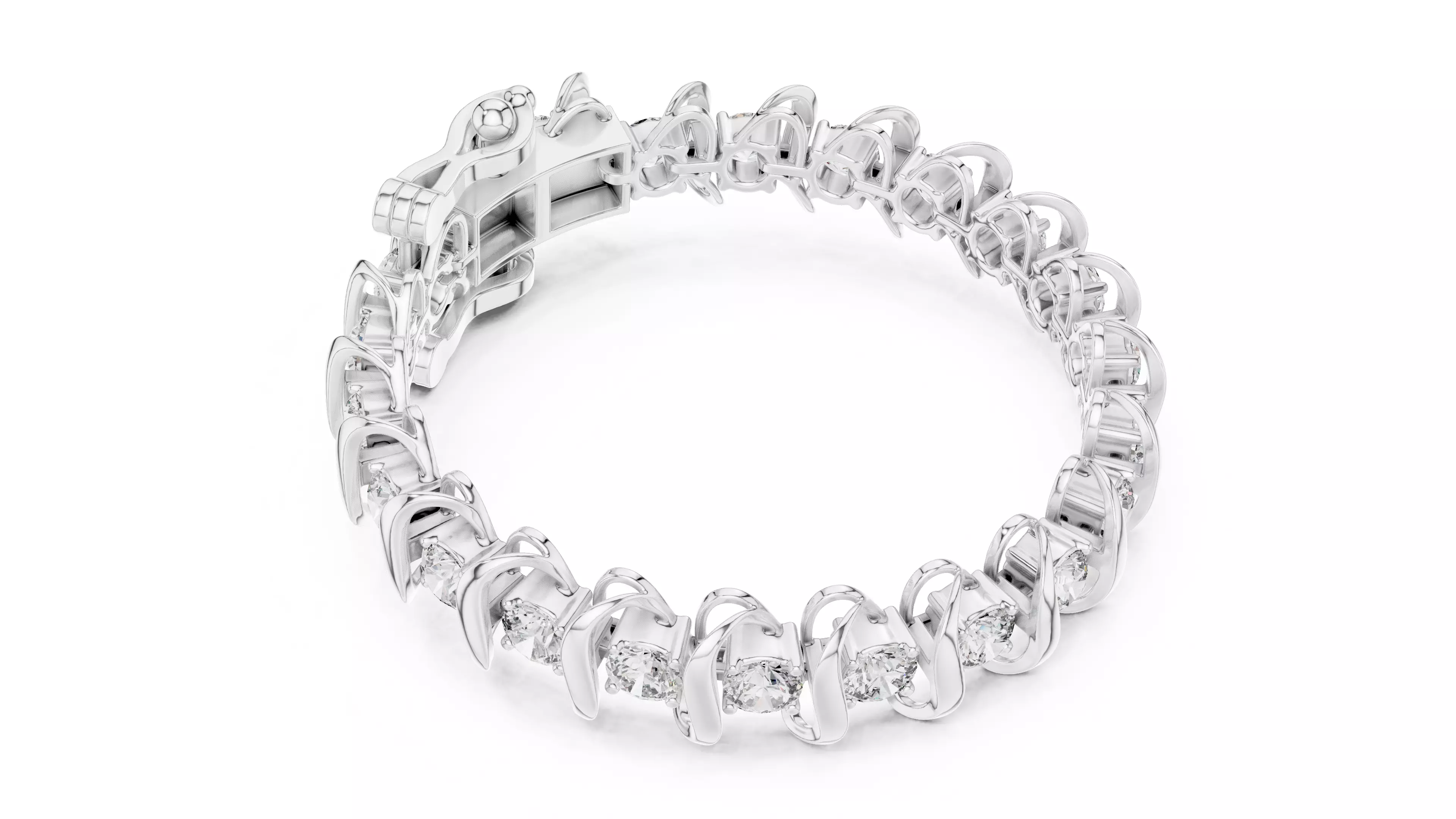 New Trending Design Round Diamond Bracelet Woman 3DM STL Video 3D print model_12