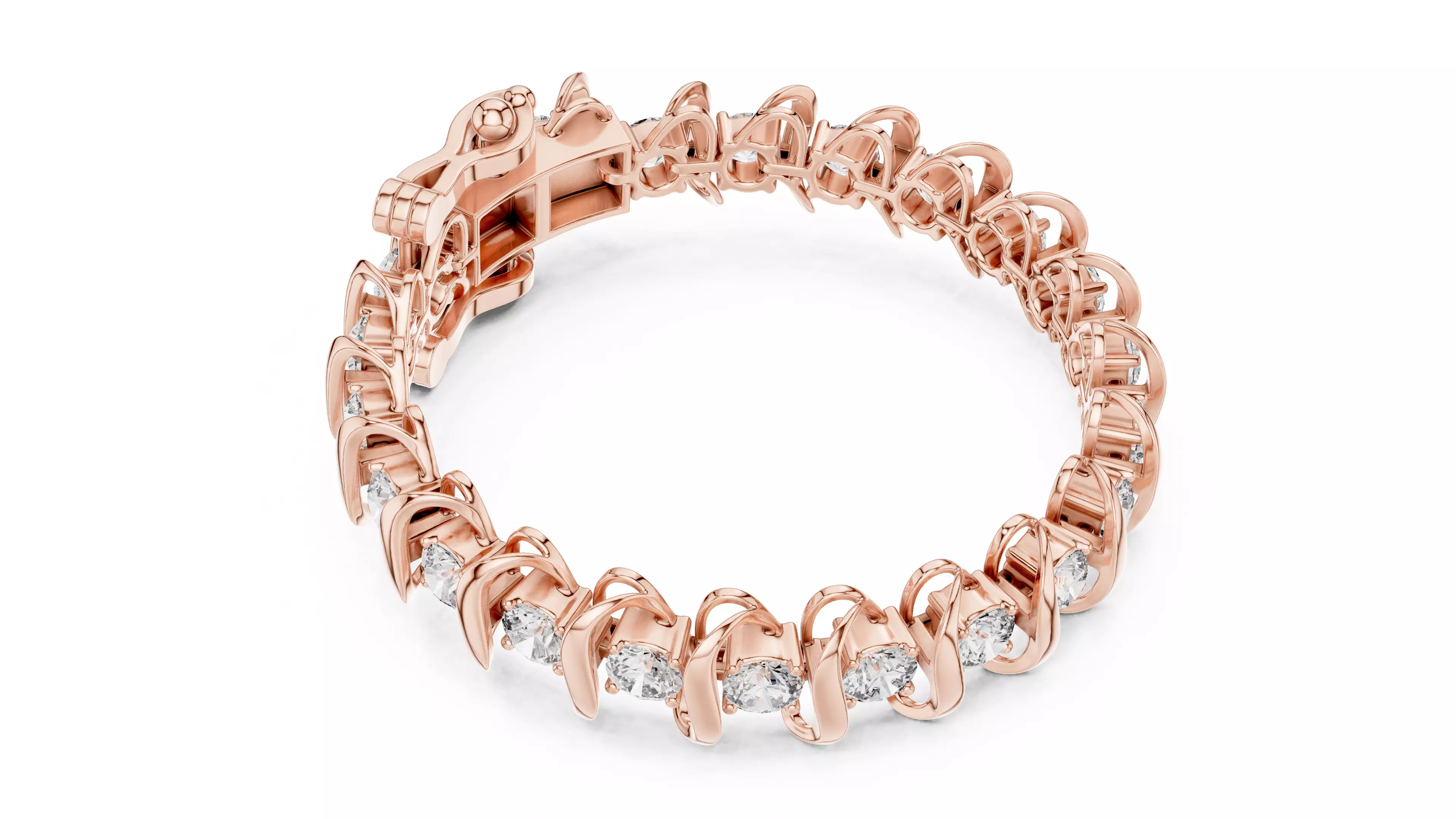 New Trending Design Round Diamond Bracelet Woman 3DM STL Video 3D print model_4