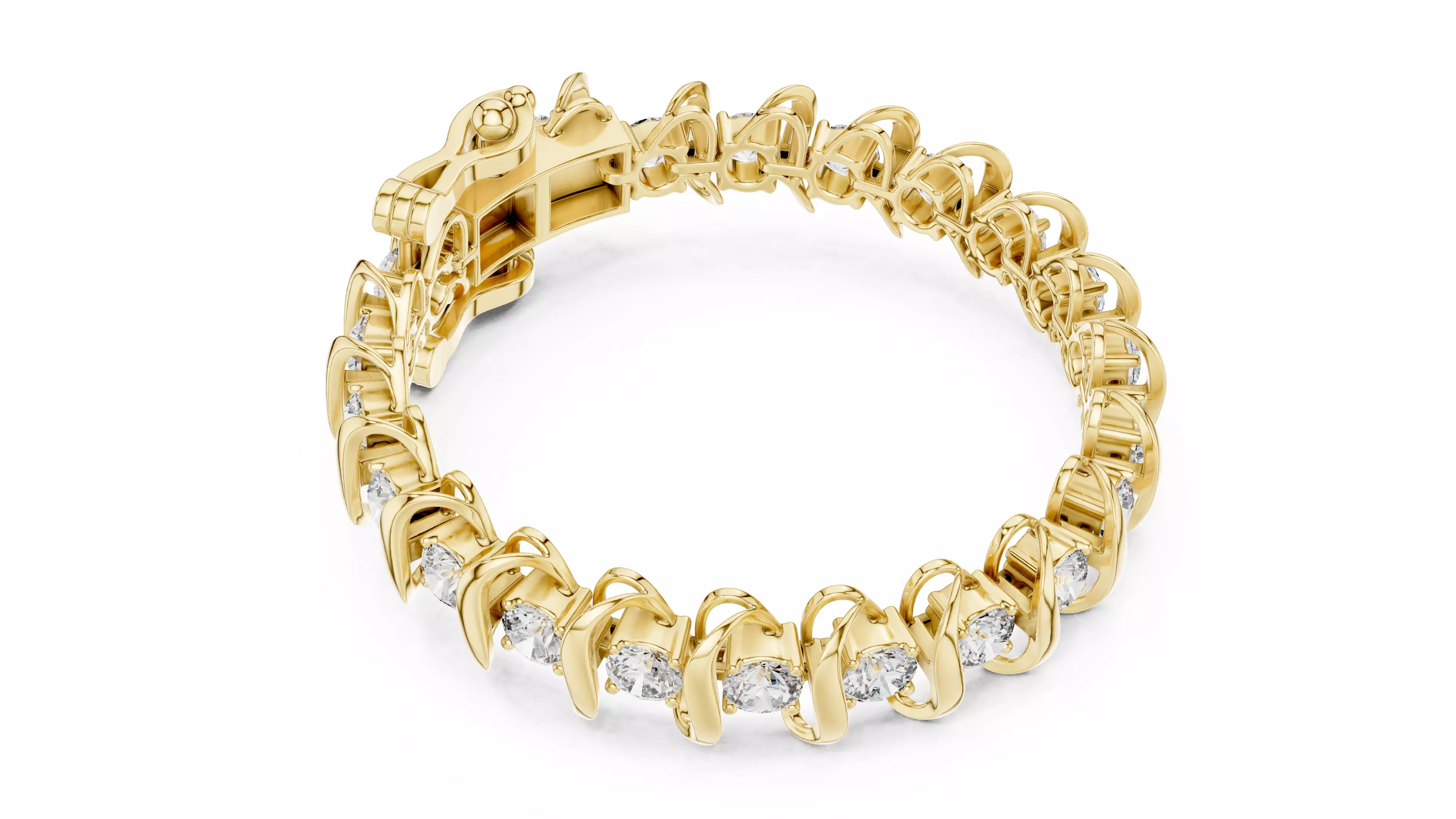 New Trending Design Round Diamond Bracelet Woman 3DM STL Video 3D print model_8