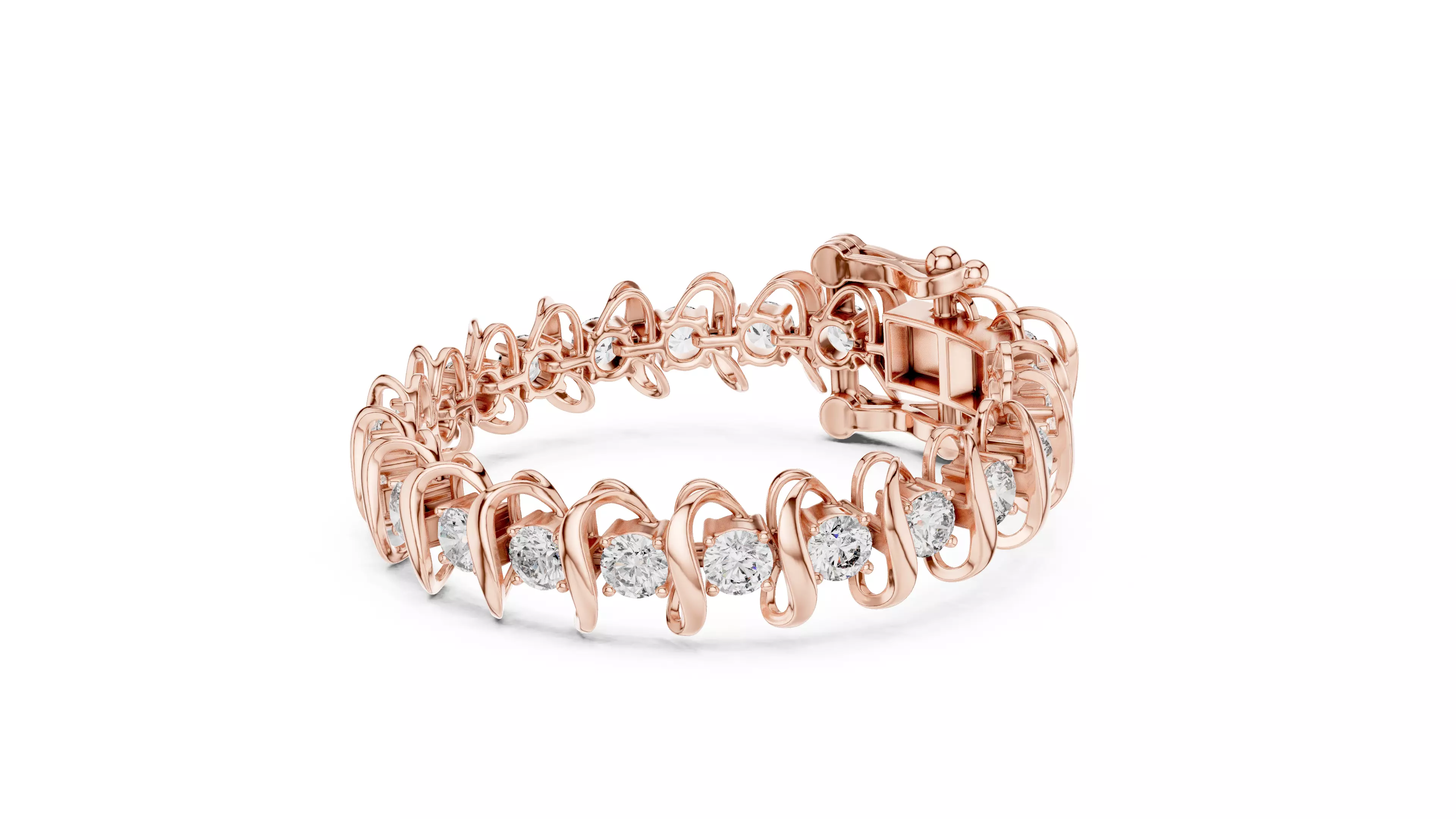 New Trending Design Round Diamond Bracelet Woman 3DM STL Video 3D print model_3