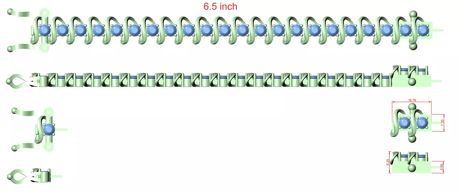 New Trending Design Round Diamond Bracelet Woman 3DM STL Video 3D print model_15