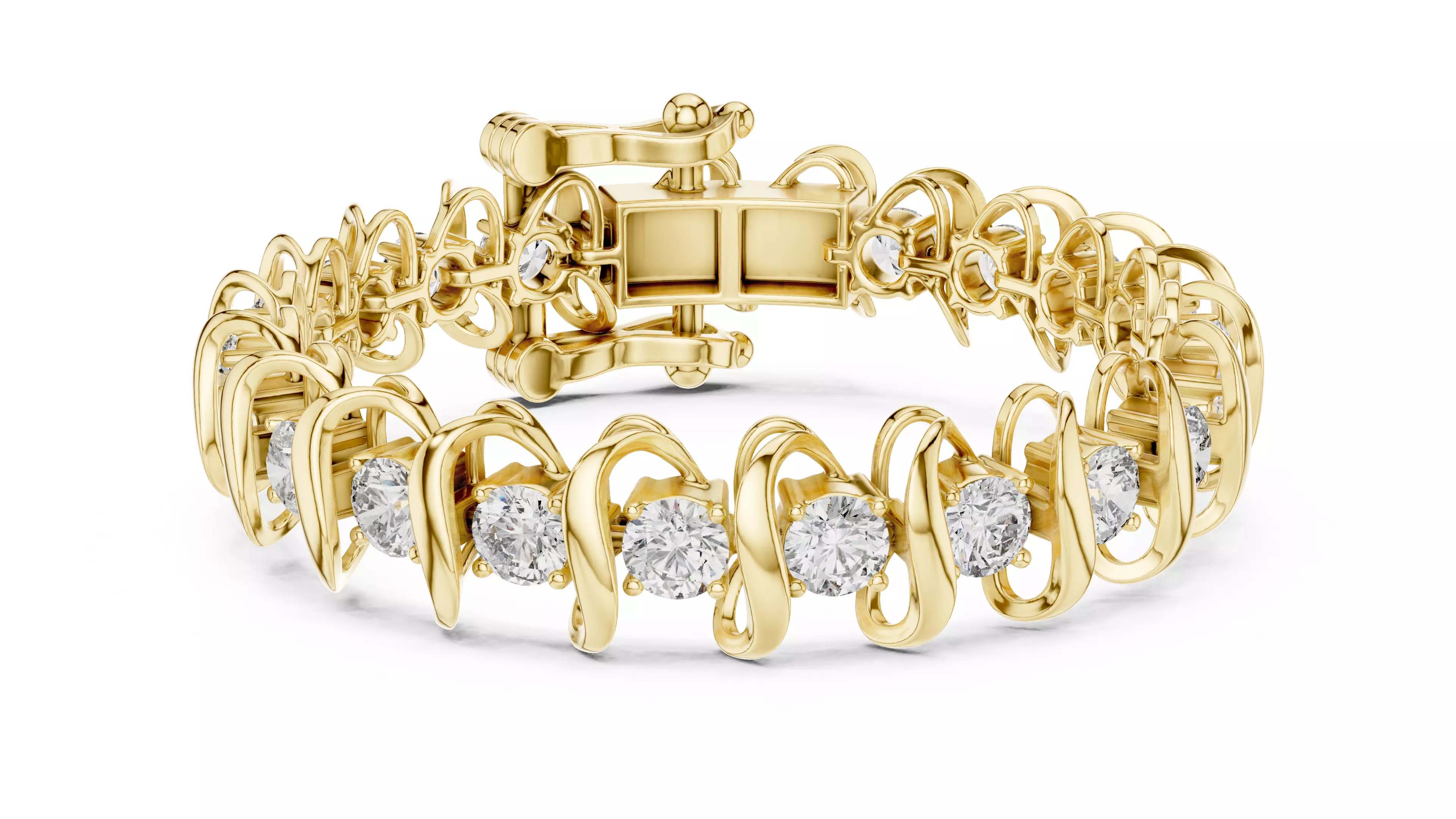 New Trending Design Round Diamond Bracelet Woman 3DM STL Video 3D print model_10