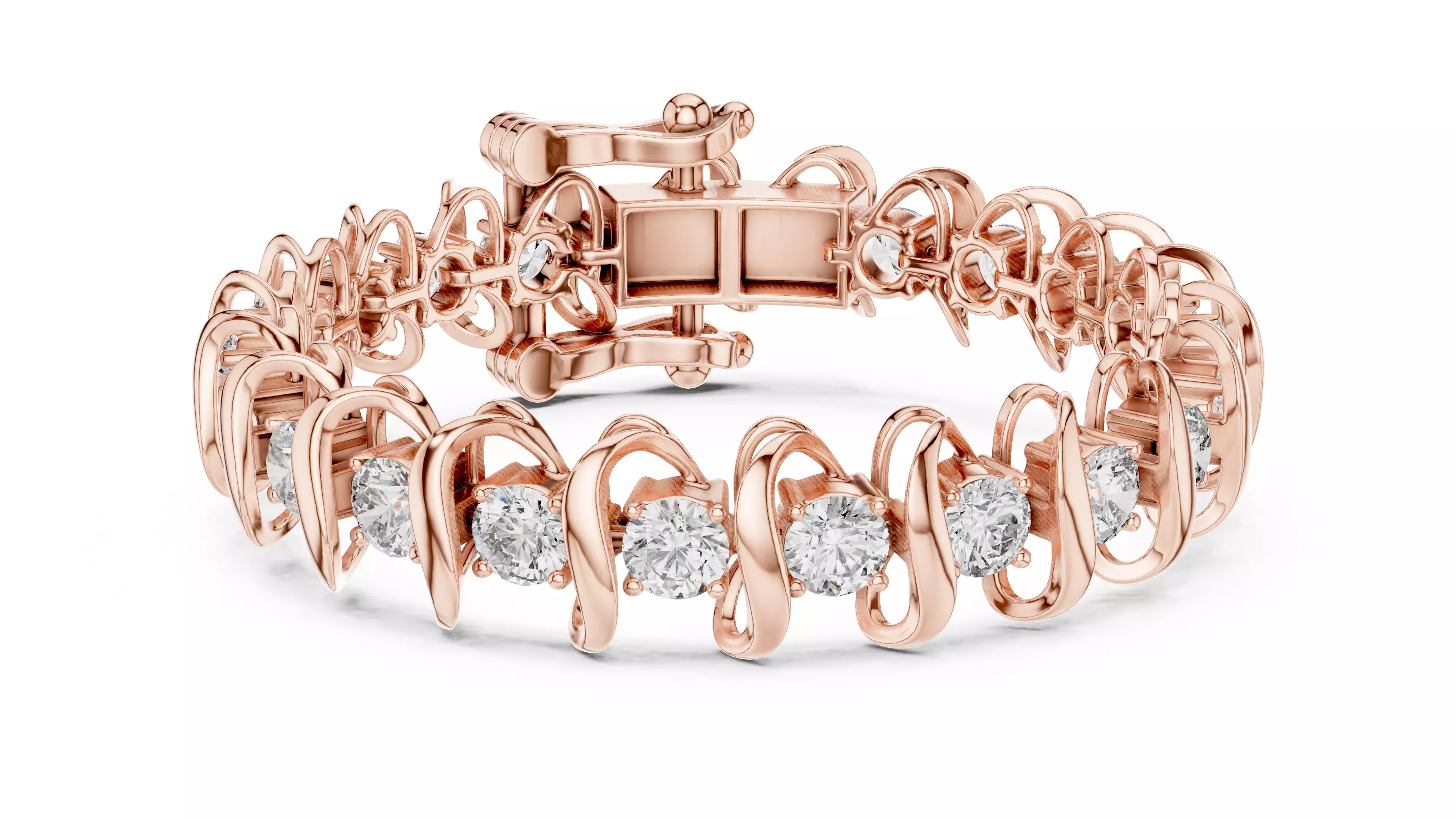 New Trending Design Round Diamond Bracelet Woman 3DM STL Video 3D print model_6