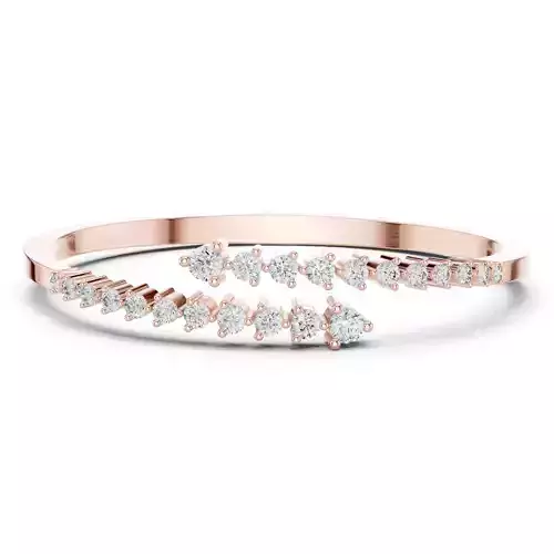 Bypass Style Round Cut Diamond Bracelet Woman 3DM STL Video 3D print model
