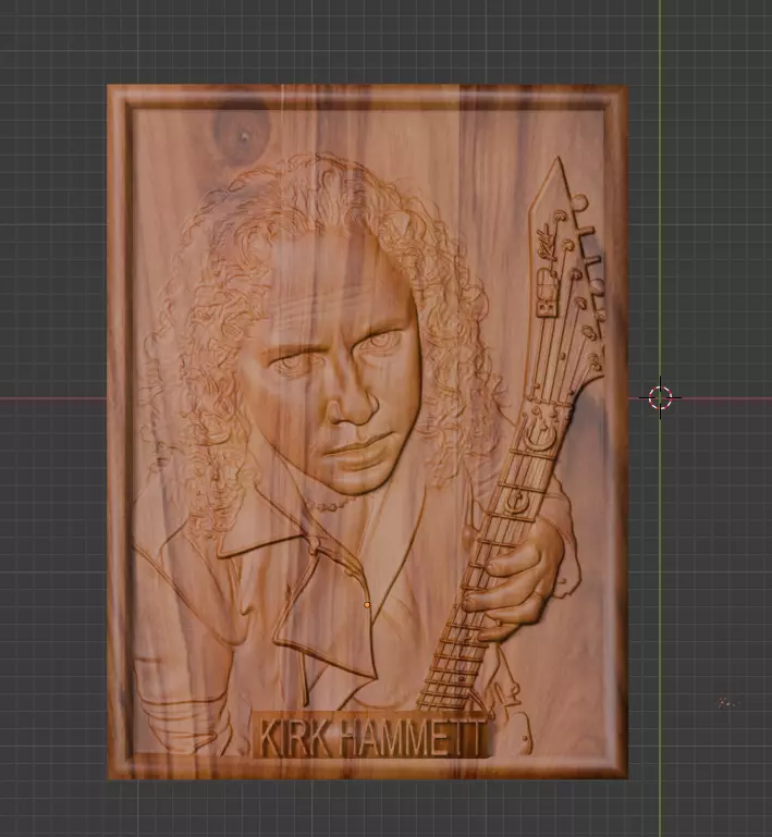 Kirk Hammett 3D CNC Relief STL Fan Art for Wood Carving 3D print model_0