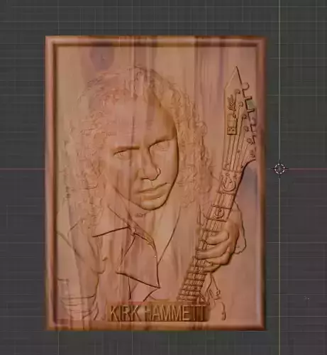 Kirk Hammett 3D CNC Relief STL Fan Art for Wood Carving